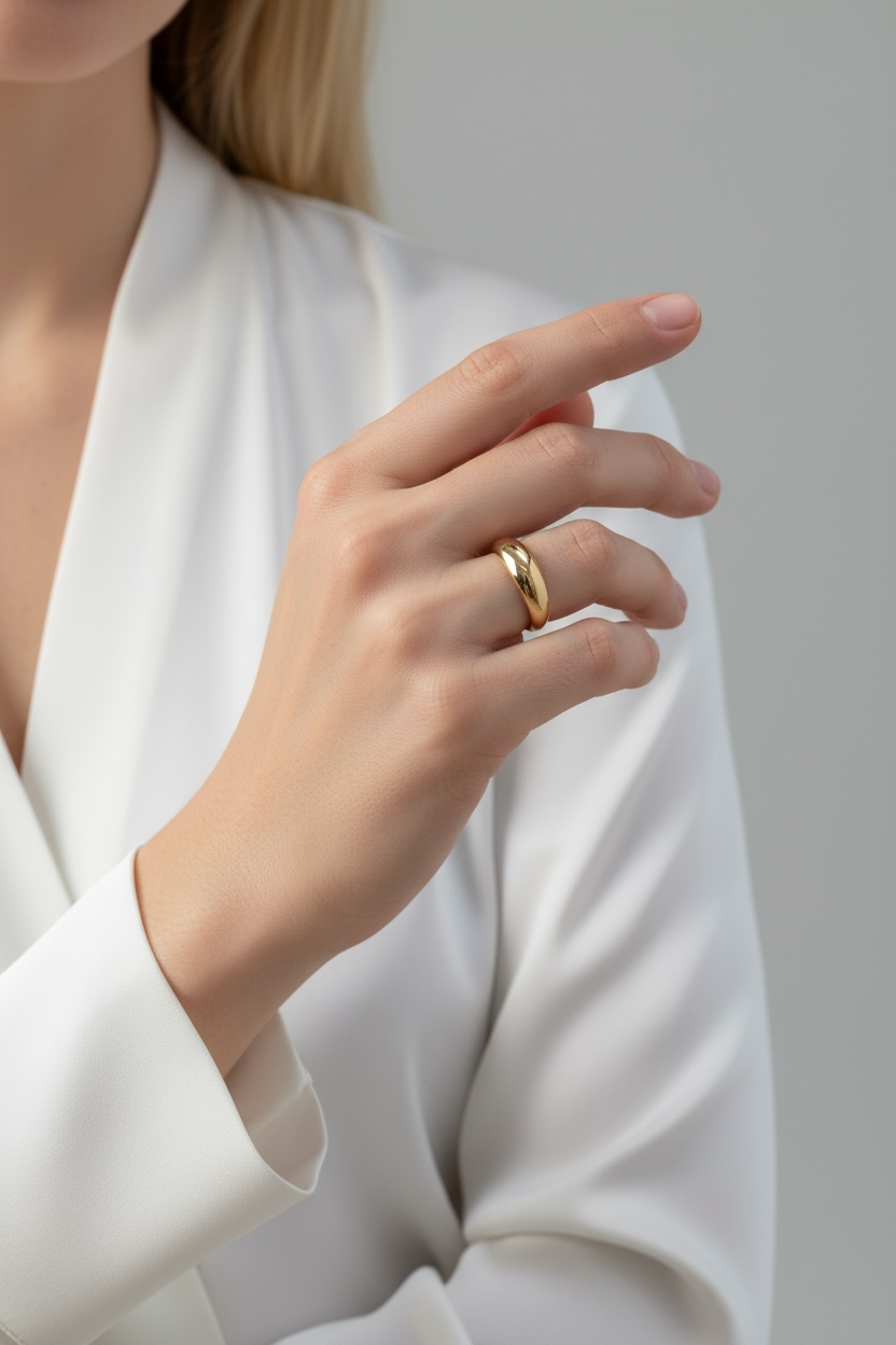 Gold Filled 18k Mini Polished Dome Ring