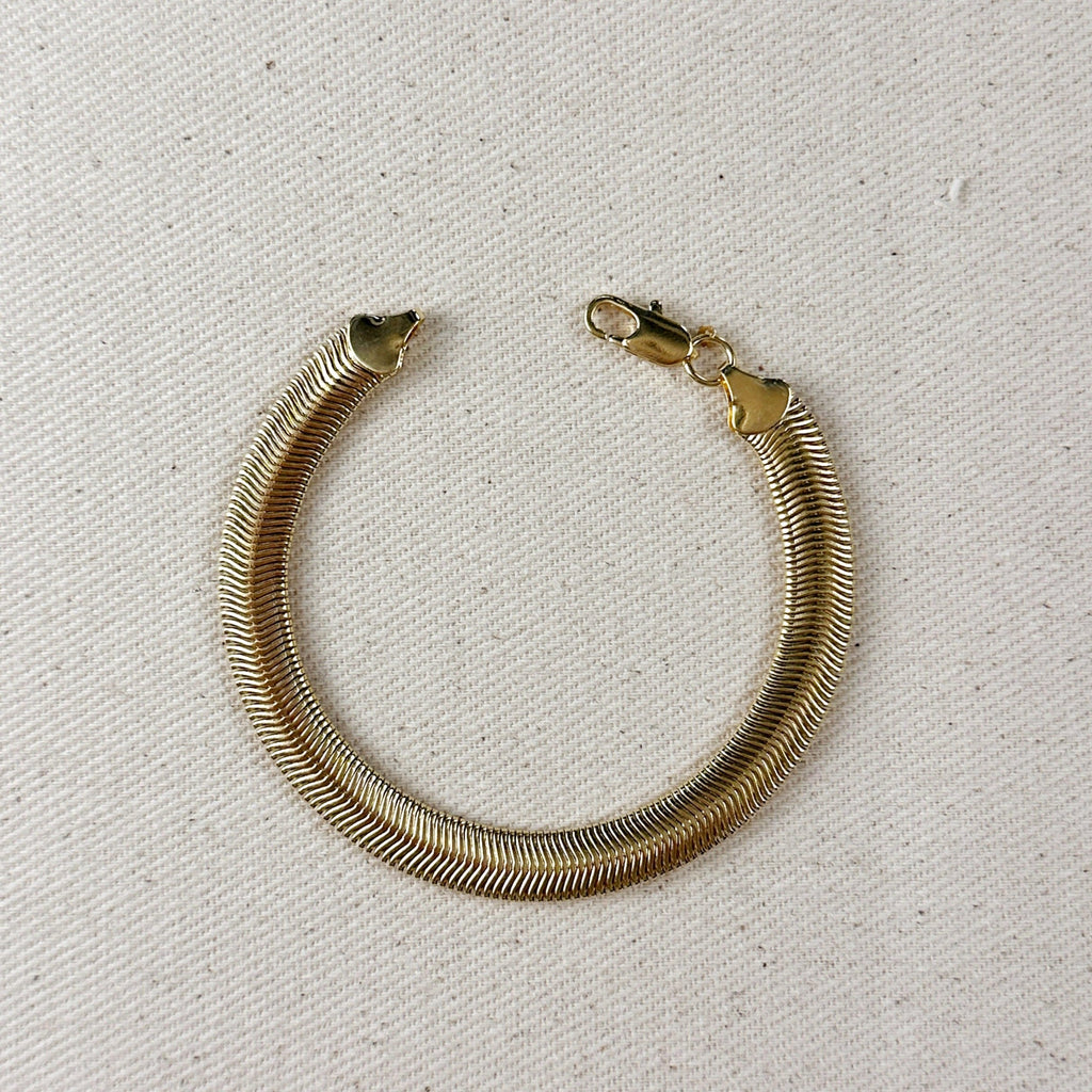 Snake Chain Bracelet 18k Gold filled 8mm