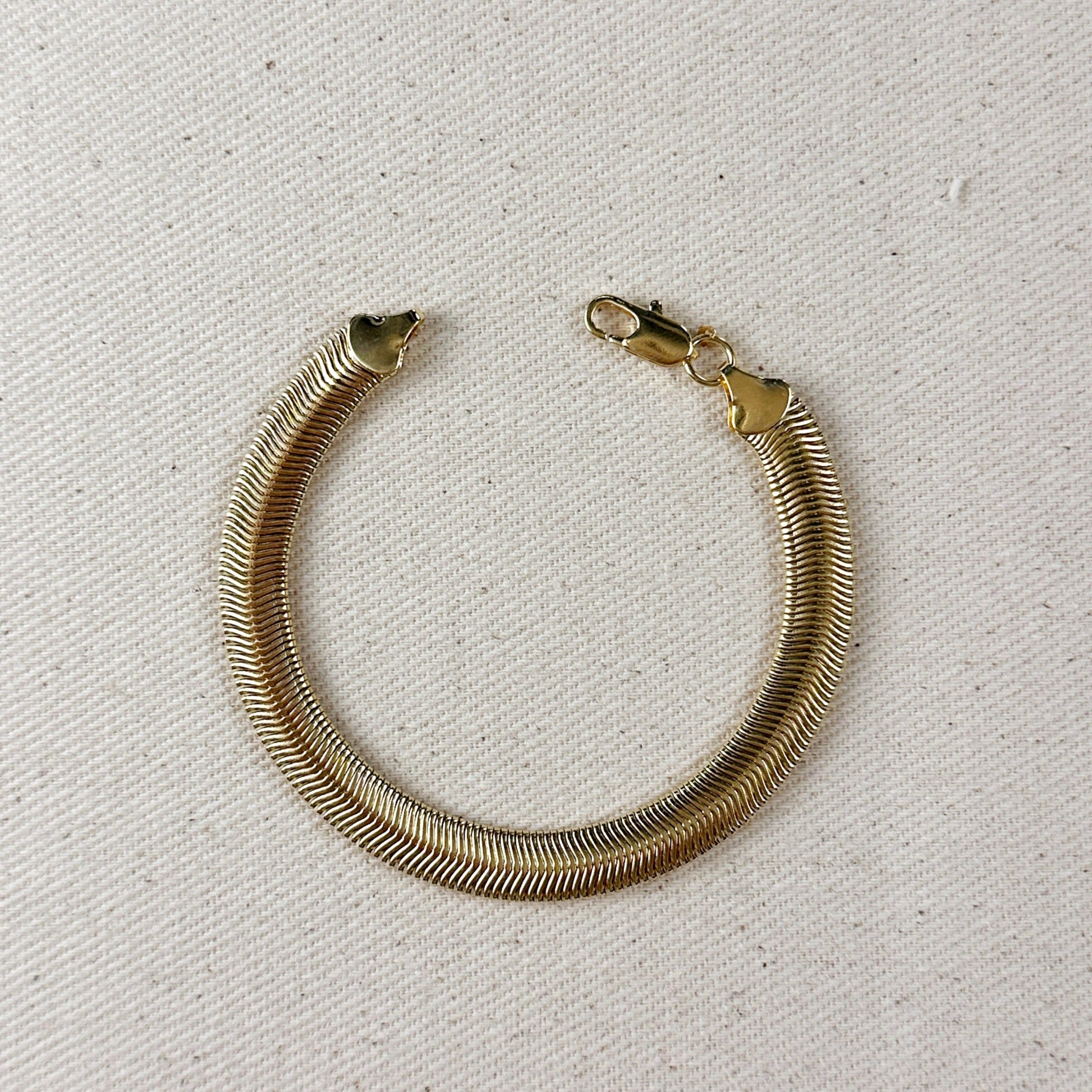 Snake Chain Bracelet 18k Gold filled 8mm