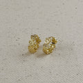 Flower Huggies Hoop Earrings 18k Gold Filled