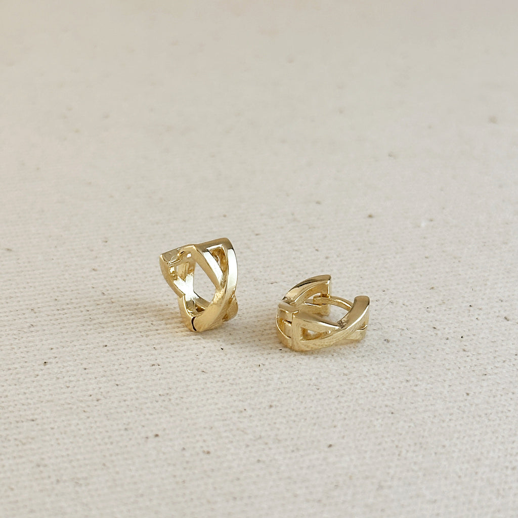 Gold Filled 18k X Clicker Hoop Earrings