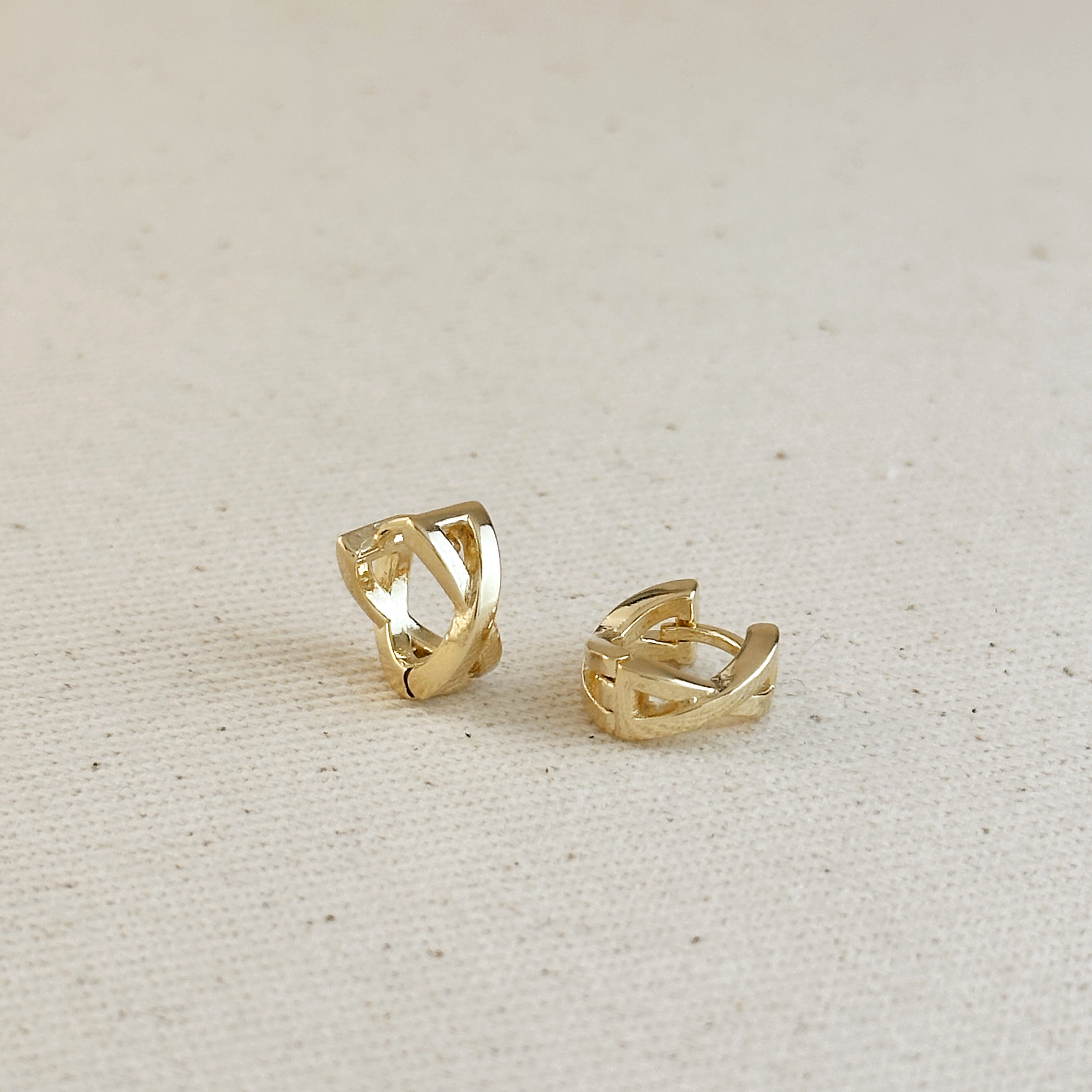 Gold Filled 18k X Clicker Hoop Earrings