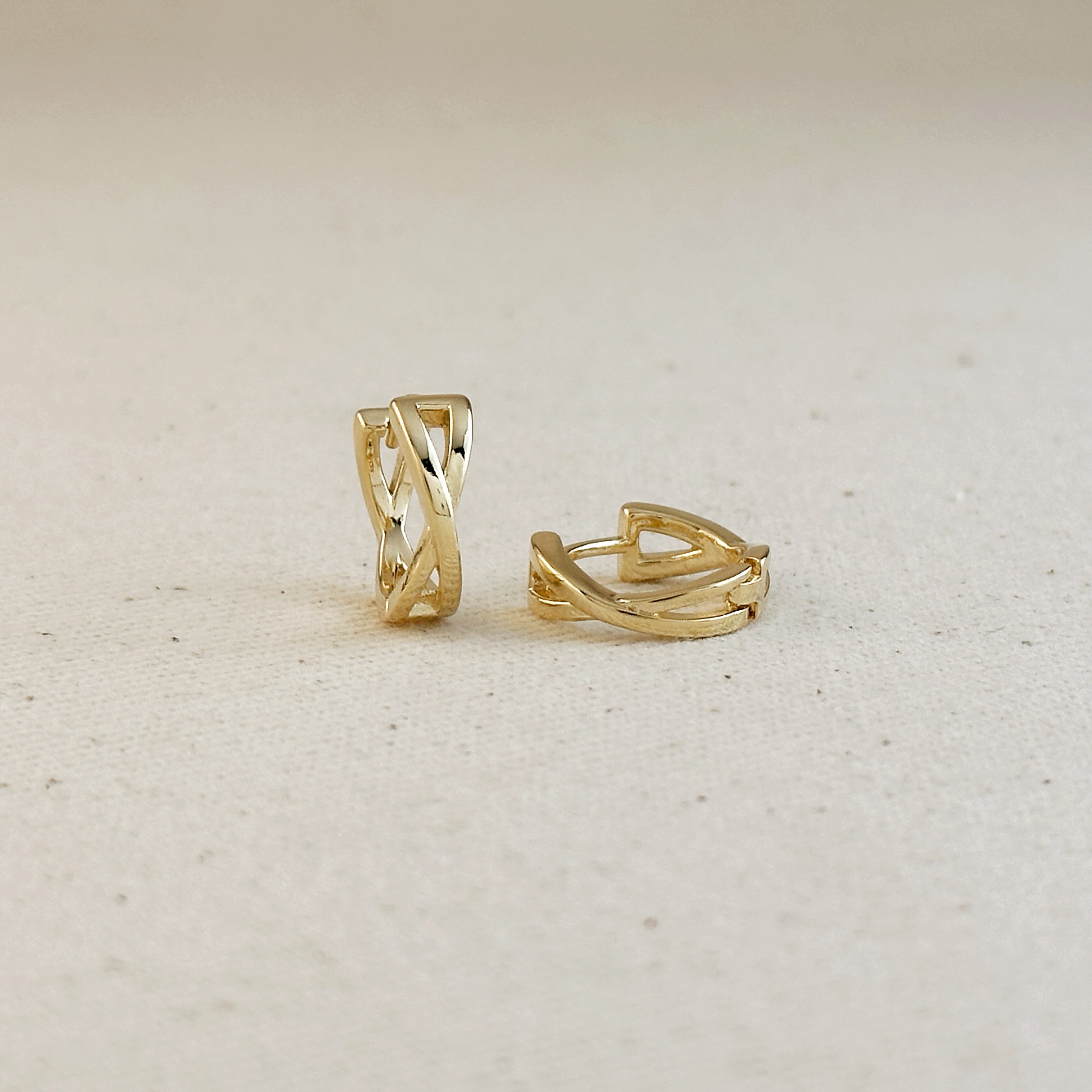 Gold Filled 18k X Clicker Hoop Earrings