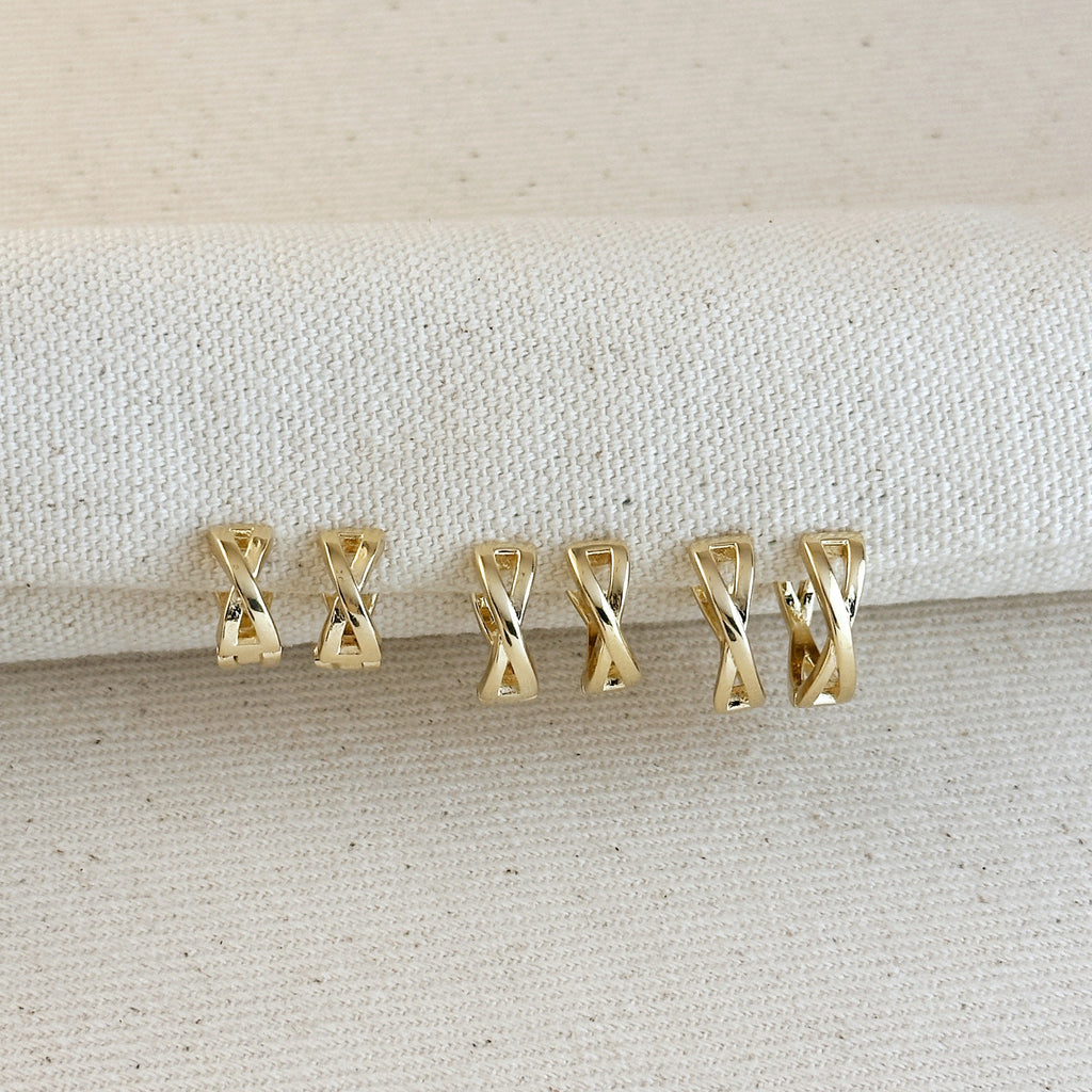 Gold Filled 18k X Clicker Hoop Earrings