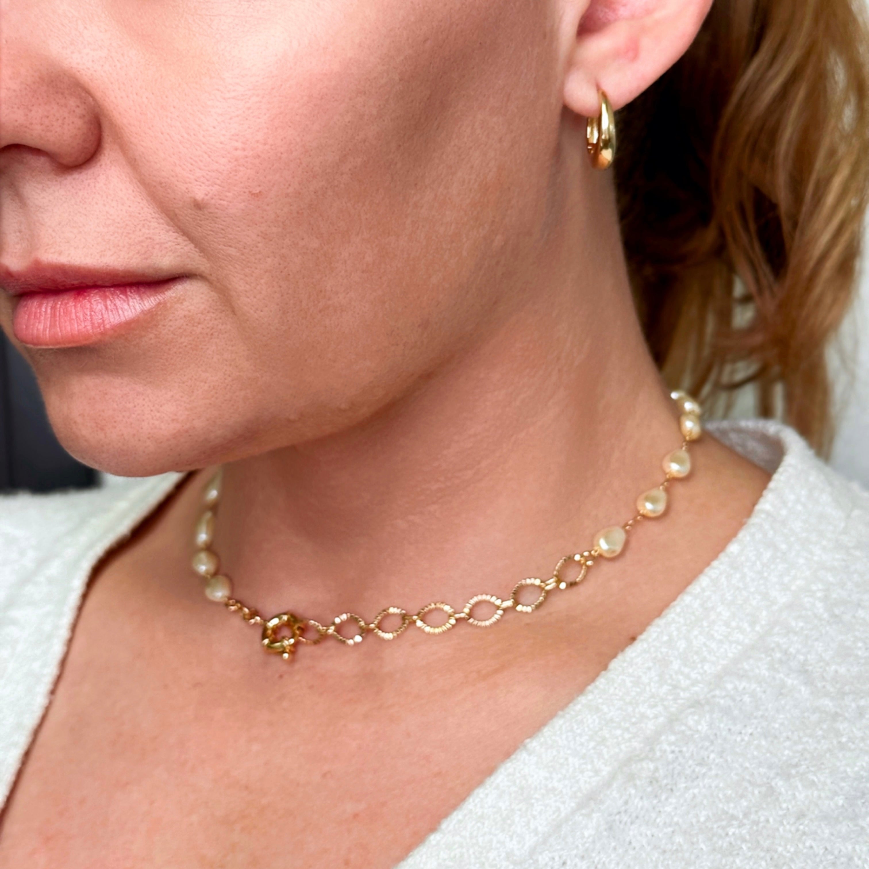 Gold Filled 18k British Closure Artisan Clicker Hoop Earrings