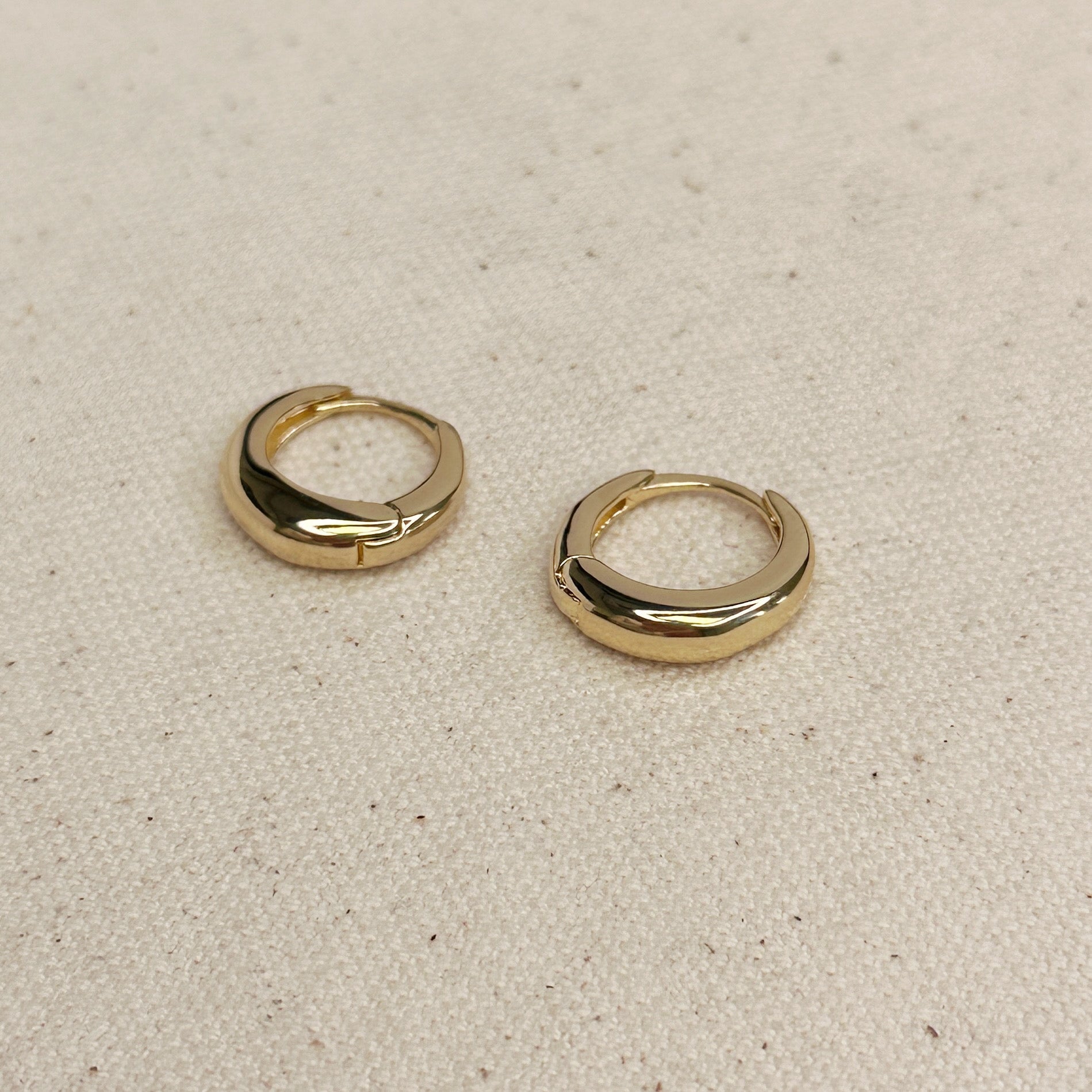 Gold Filled 18k British Closure Artisan Clicker Hoop Earrings