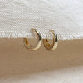Gold Filled 18k British Closure Artisan Clicker Hoop Earrings