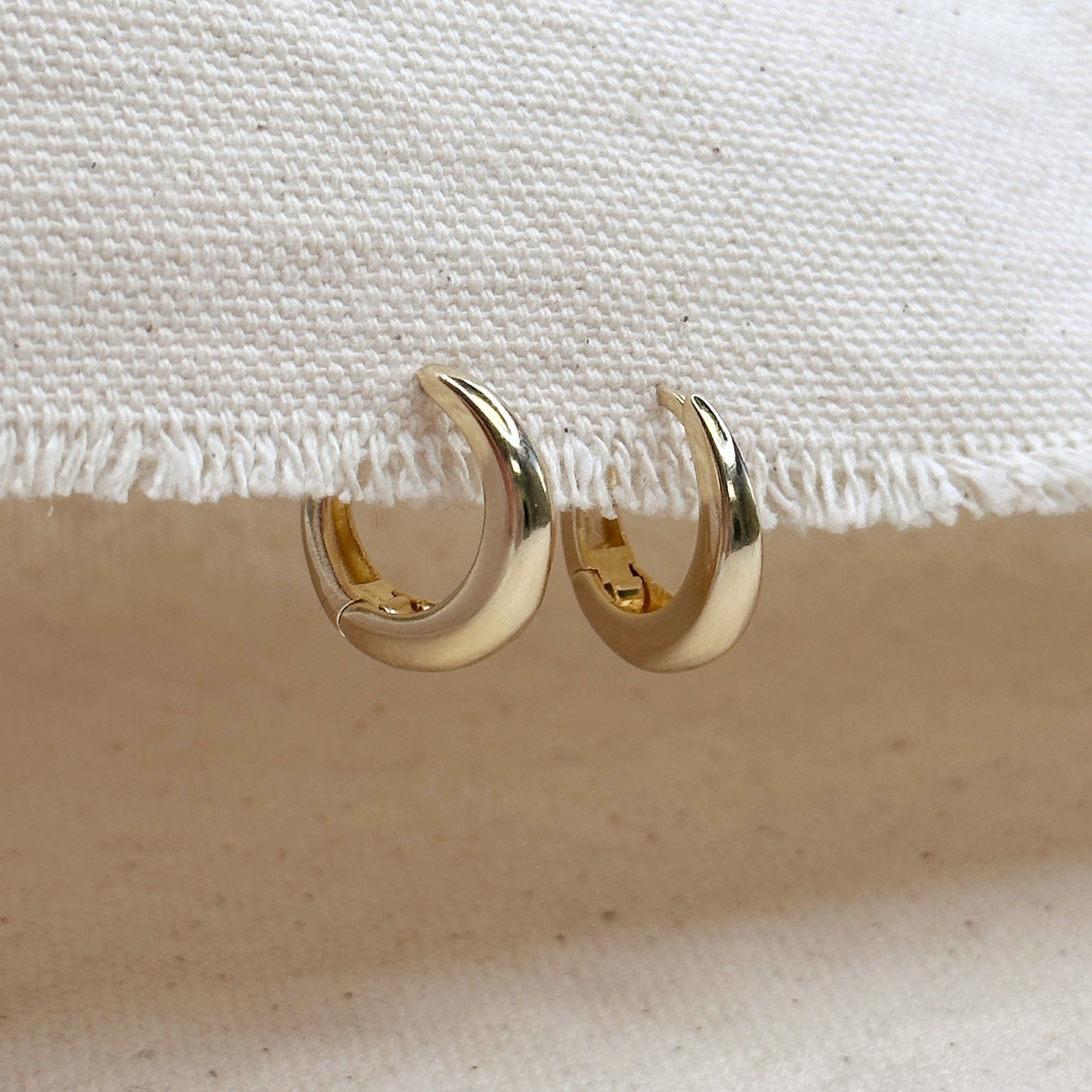 Gold Filled 18k British Closure Artisan Clicker Hoop Earrings