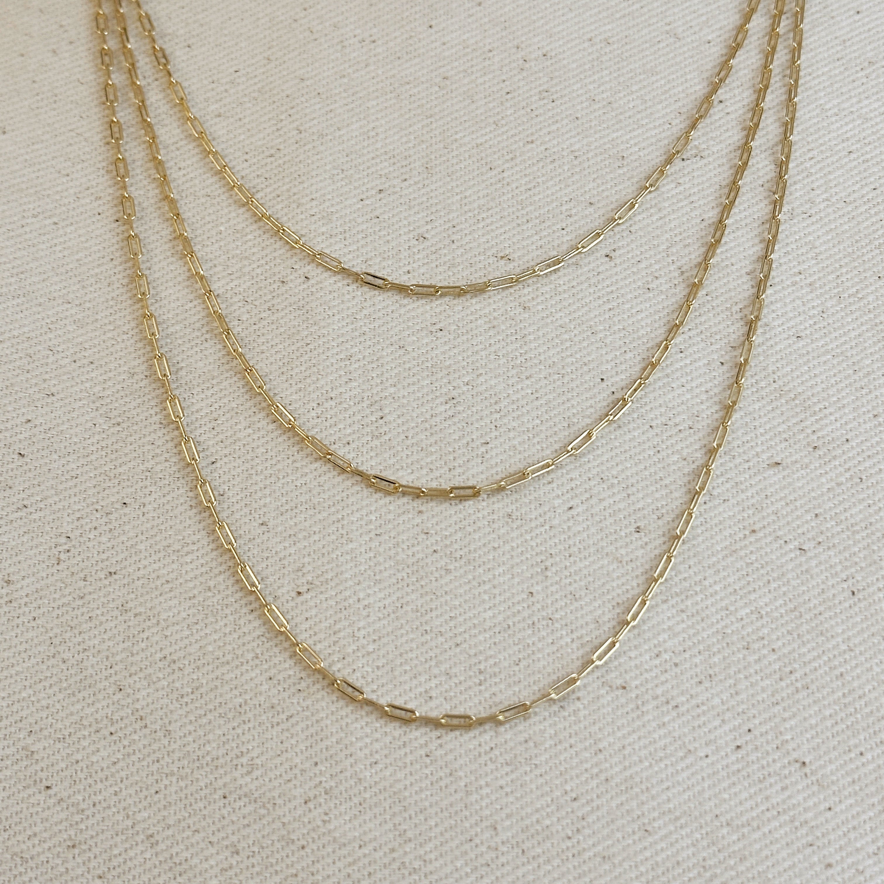 Gold Filled 18k Mini Paperclip Chain