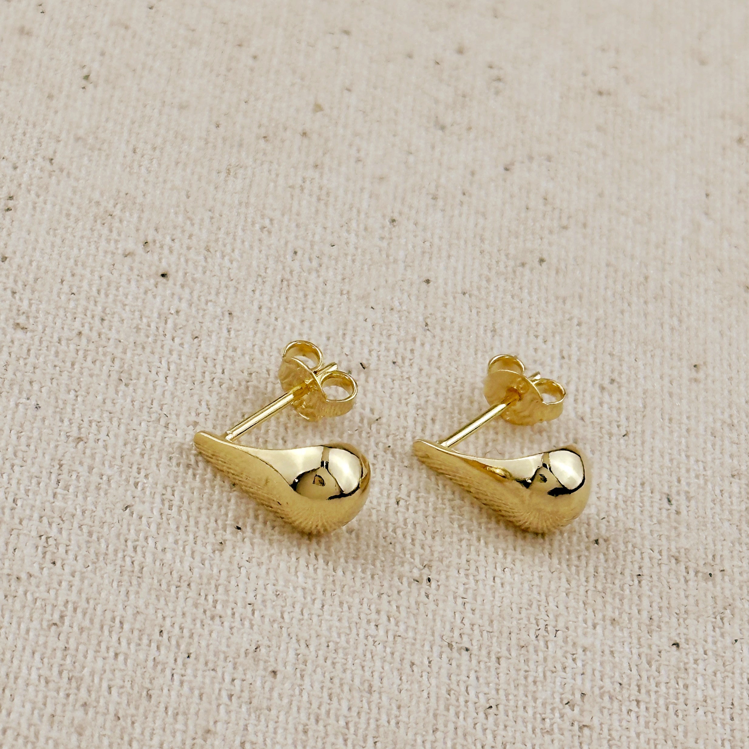 Gold Filled 12mm 18k Teardrop Stud Earrings