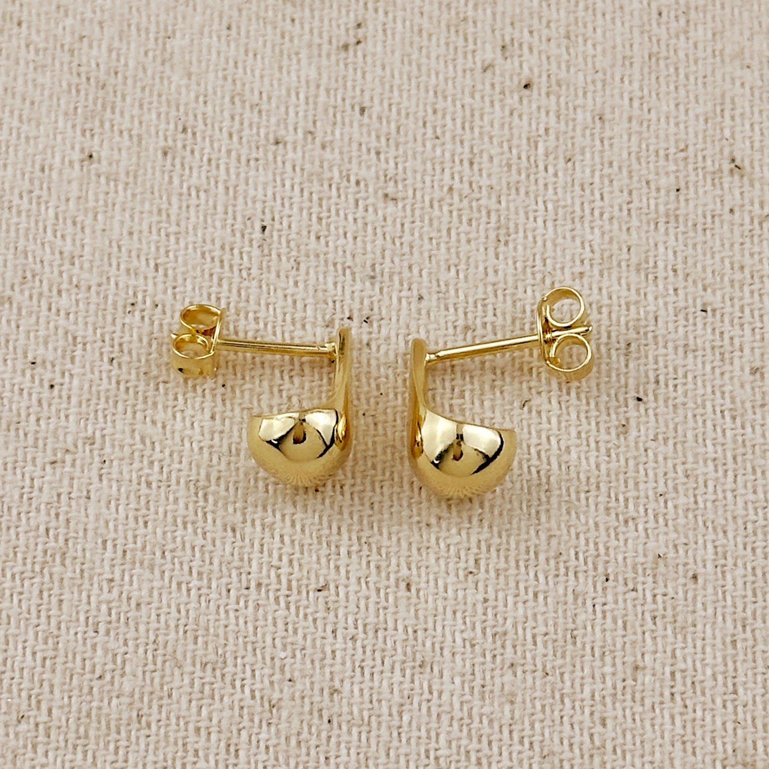 Gold Filled 12mm 18k Teardrop Stud Earrings