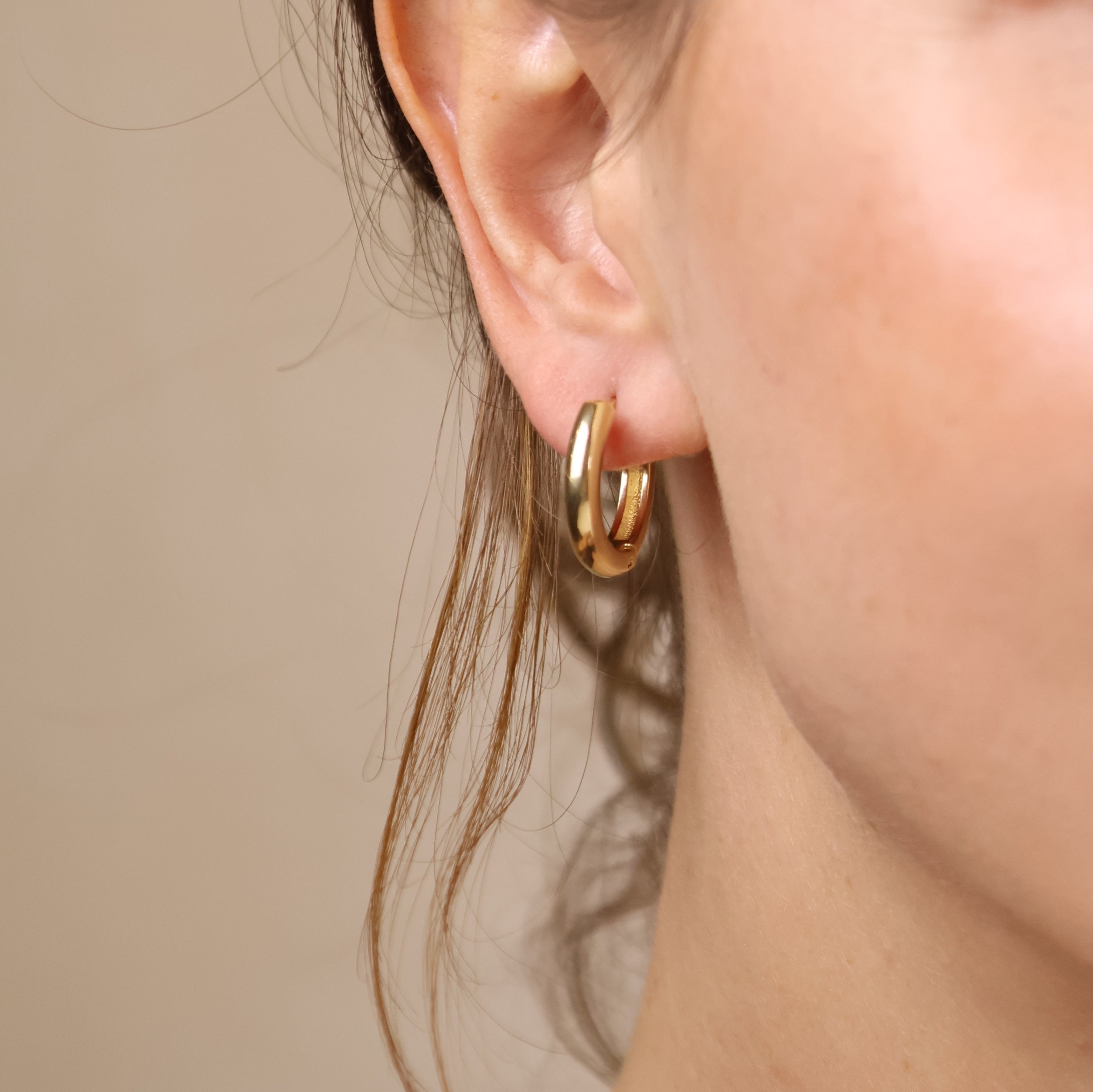 Gold Filled 18k 20 mm Polished Clicker Hoop Earrings