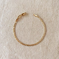 18k Gold Filled Figaro Bracelet 2.5mm – Classic Flat Chain for Layering
