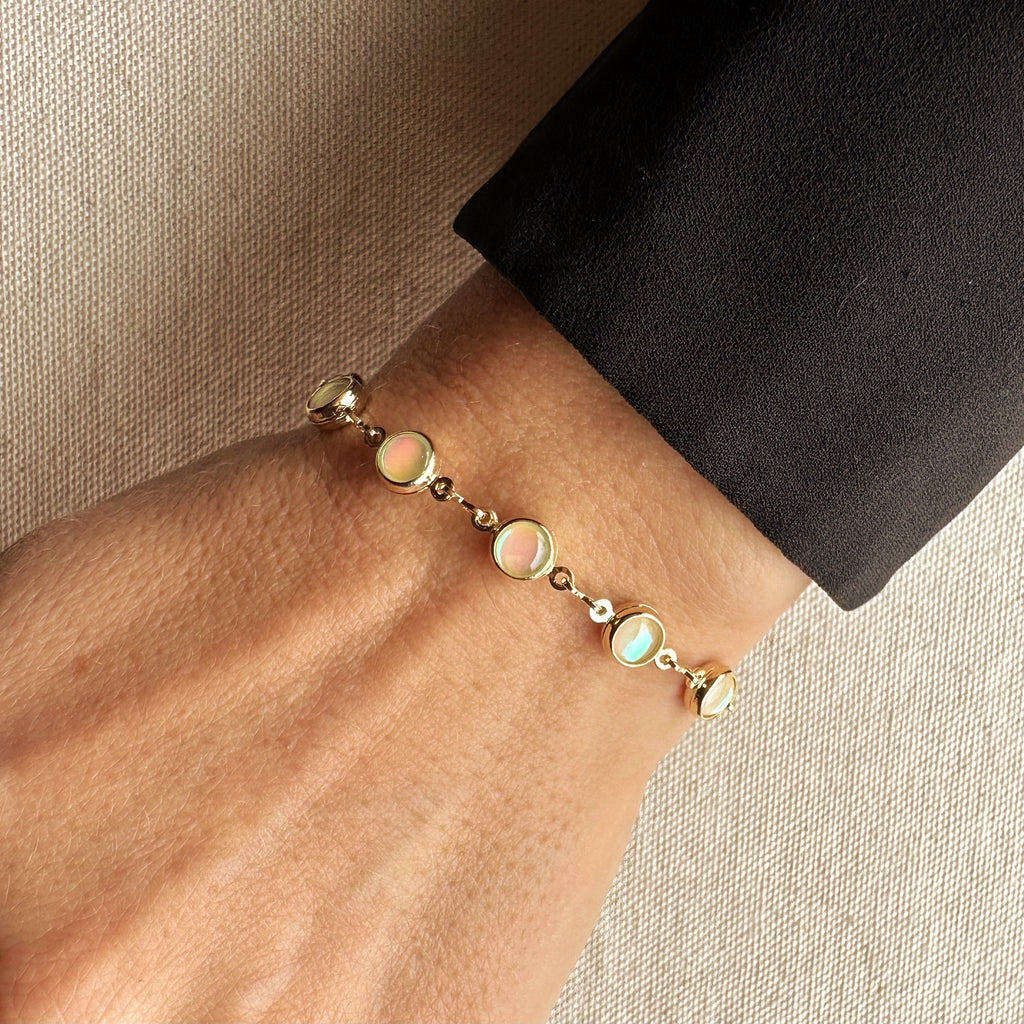 Rounded Opal Bracelet - 18k Gold Filled Sophisticated Style