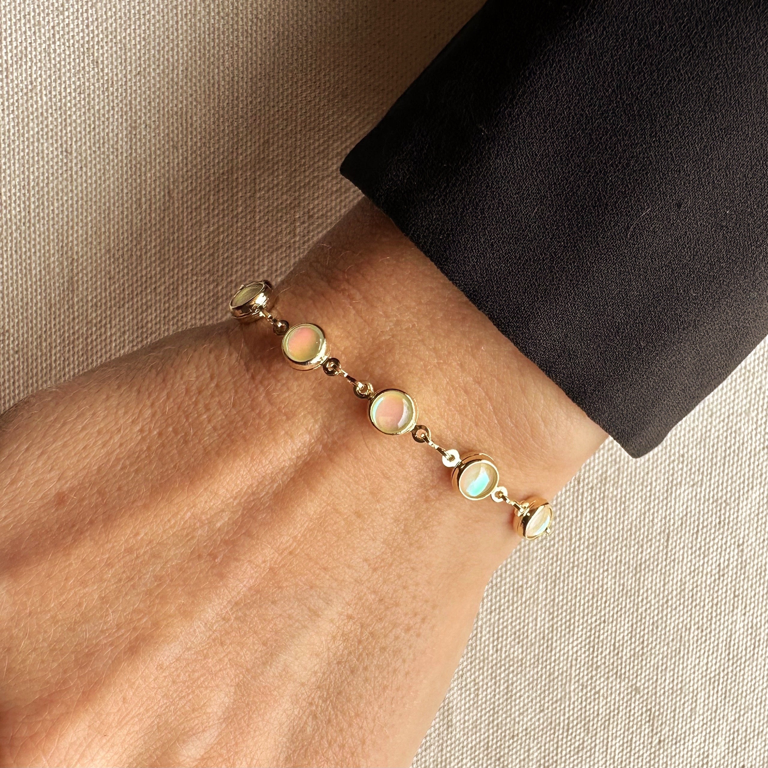 Rounded Opal Bracelet - 18k Gold Filled Sophisticated Style