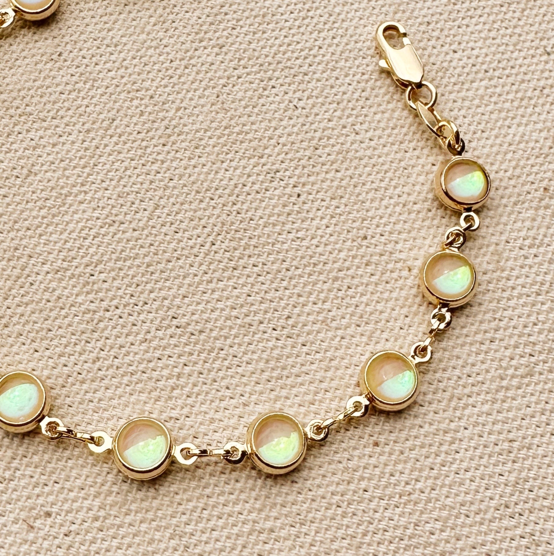 Rounded Opal Bracelet - 18k Gold Filled Sophisticated Style