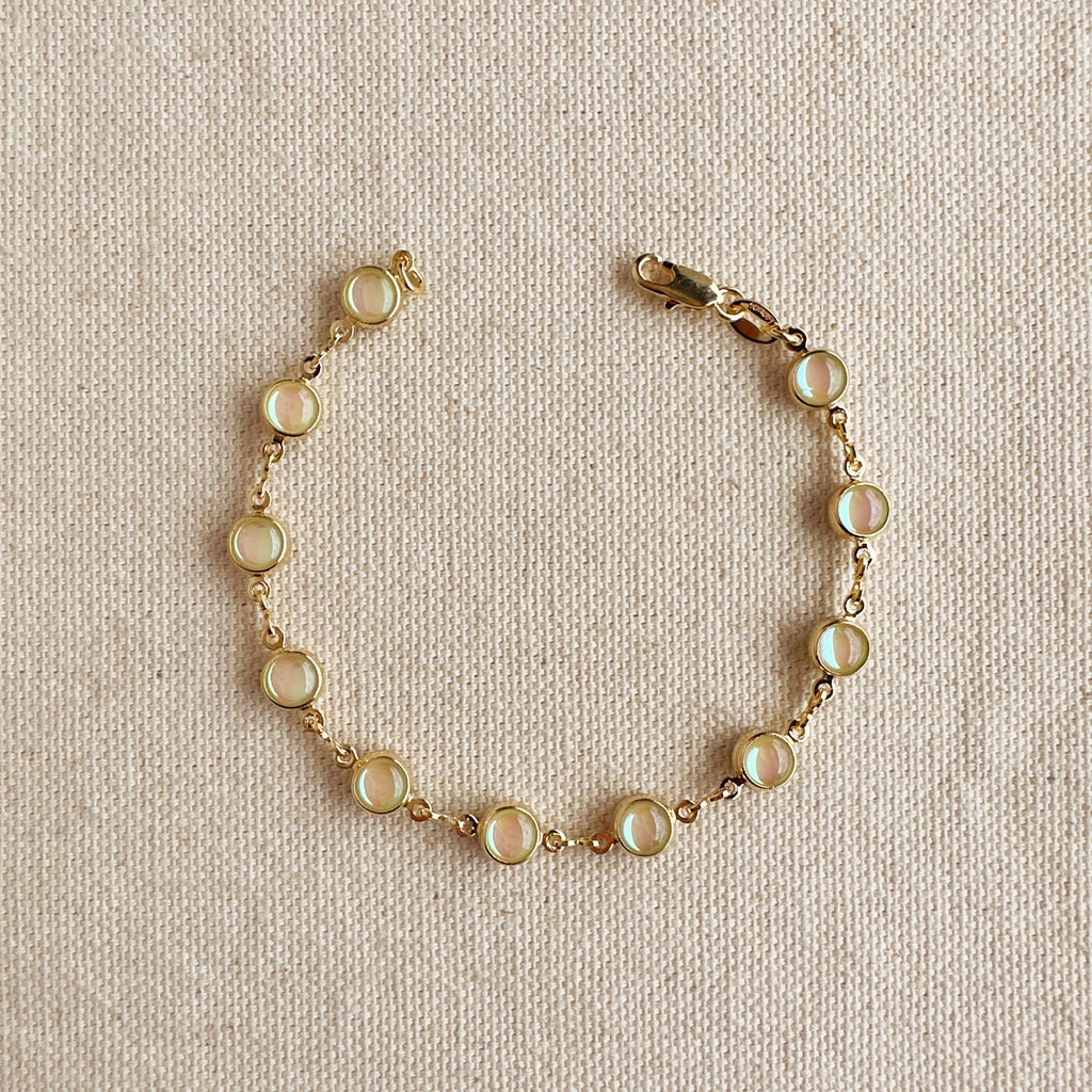 Rounded Opal Bracelet - 18k Gold Filled Sophisticated Style