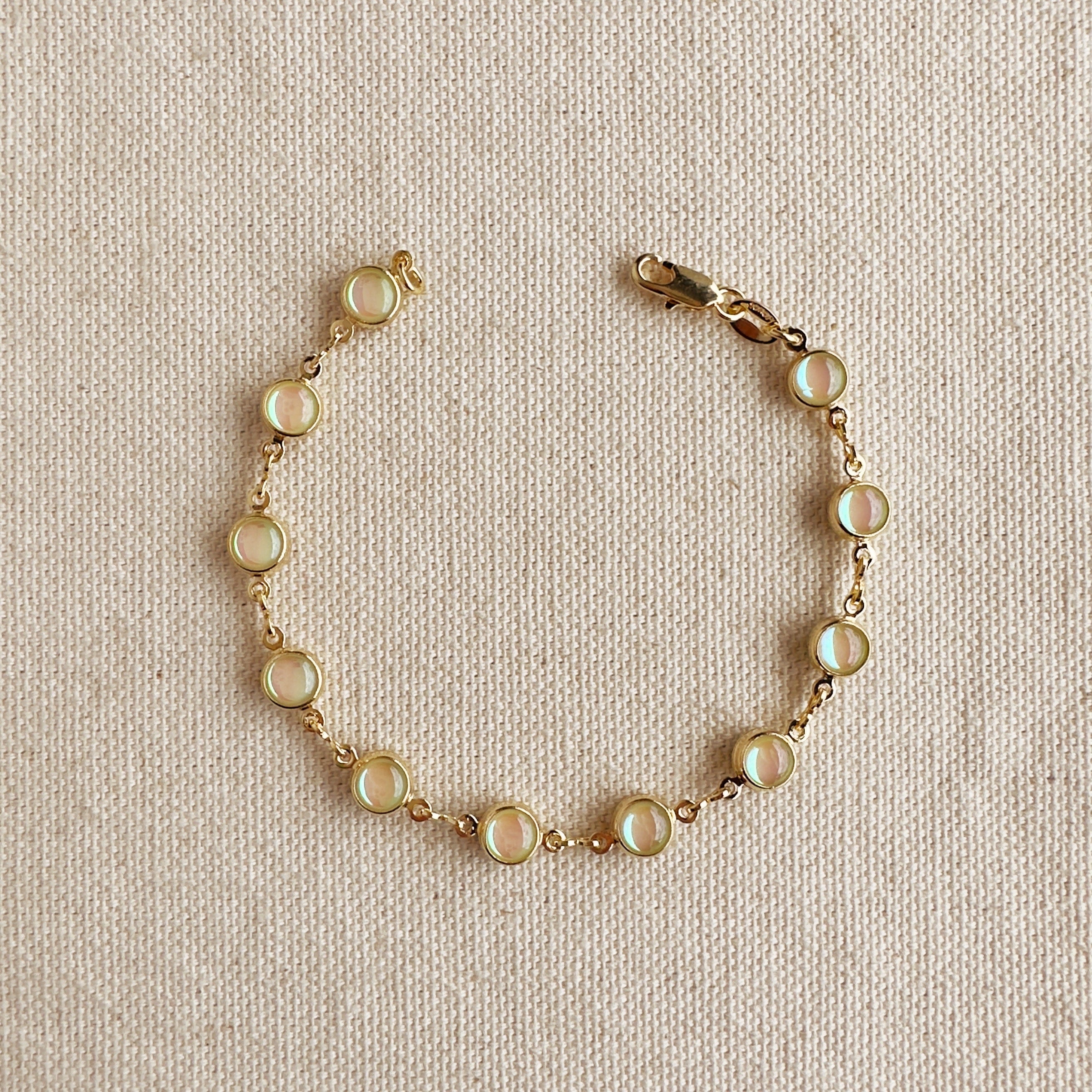 Rounded Opal Bracelet - 18k Gold Filled Sophisticated Style