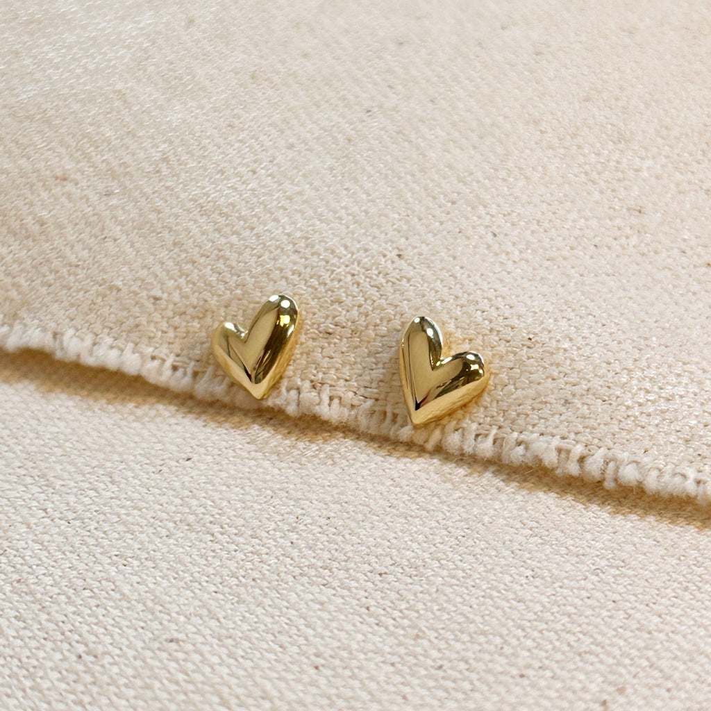 Heart Stud Earrings Mini Uneven