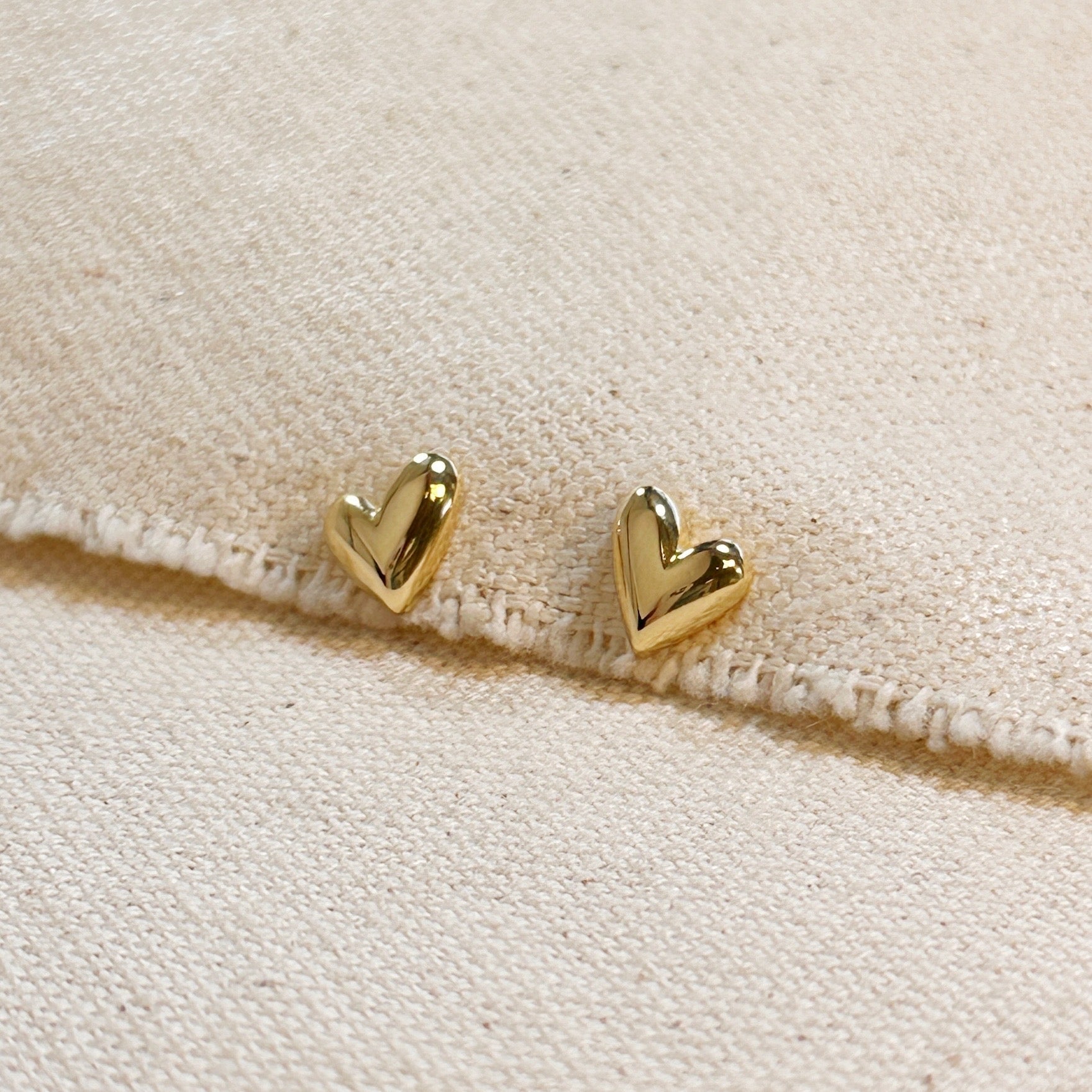 Heart Stud Earrings Mini Uneven