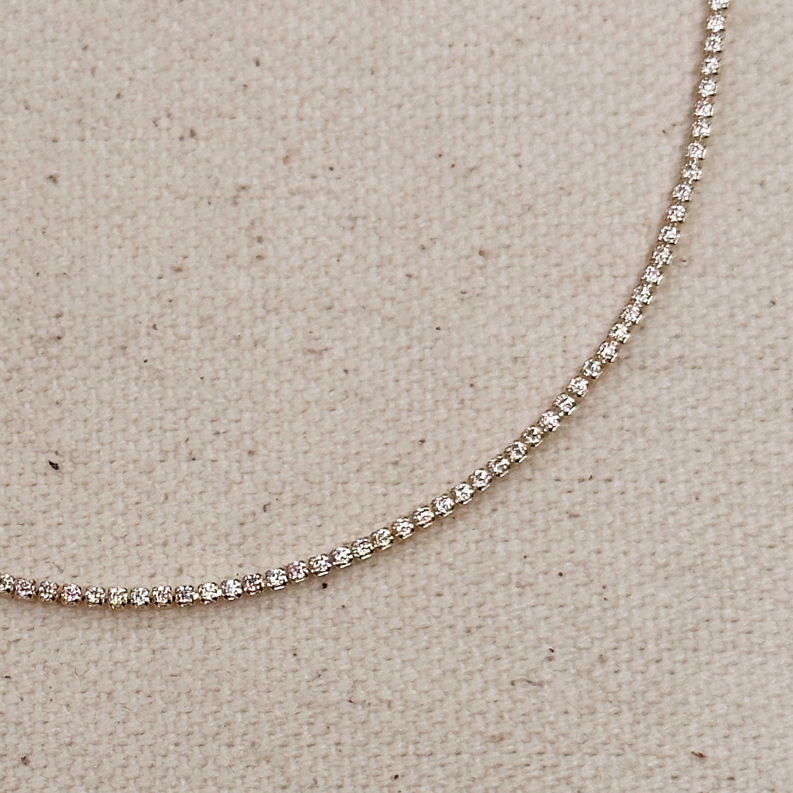 Gold Filled 18k 1.2mm CZ Tennis Necklace