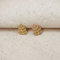 Gold Filled 18k CZ Leaf Stud Earrings