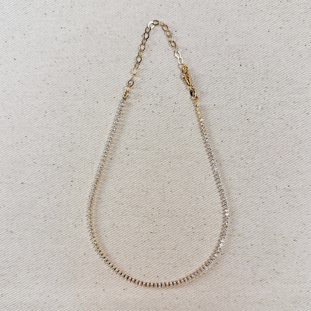 Gold Filled 18k Marquise Tennis Necklace