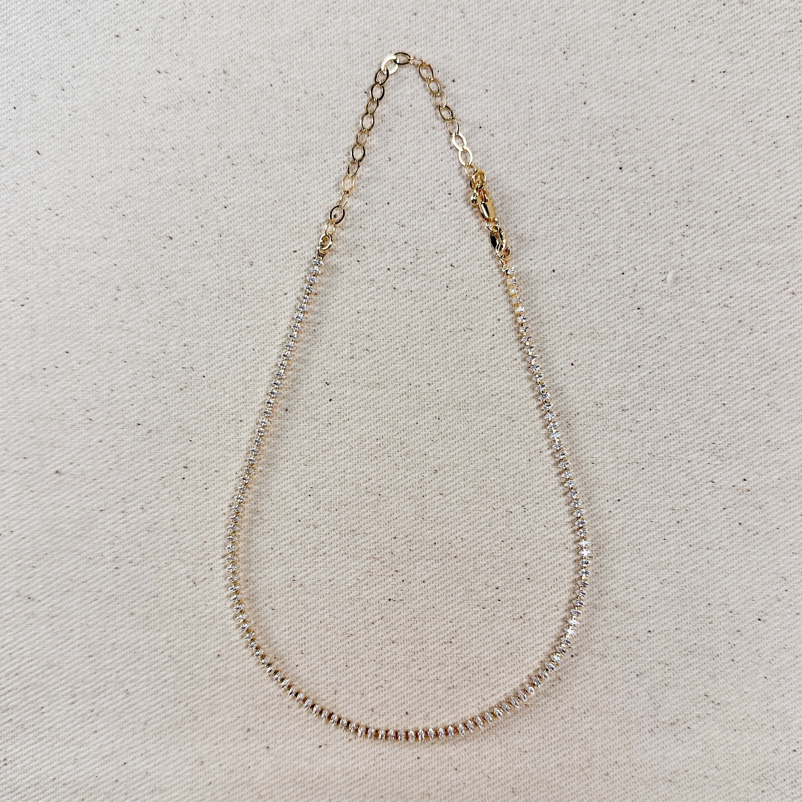 Gold Filled 18k Marquise Tennis Necklace
