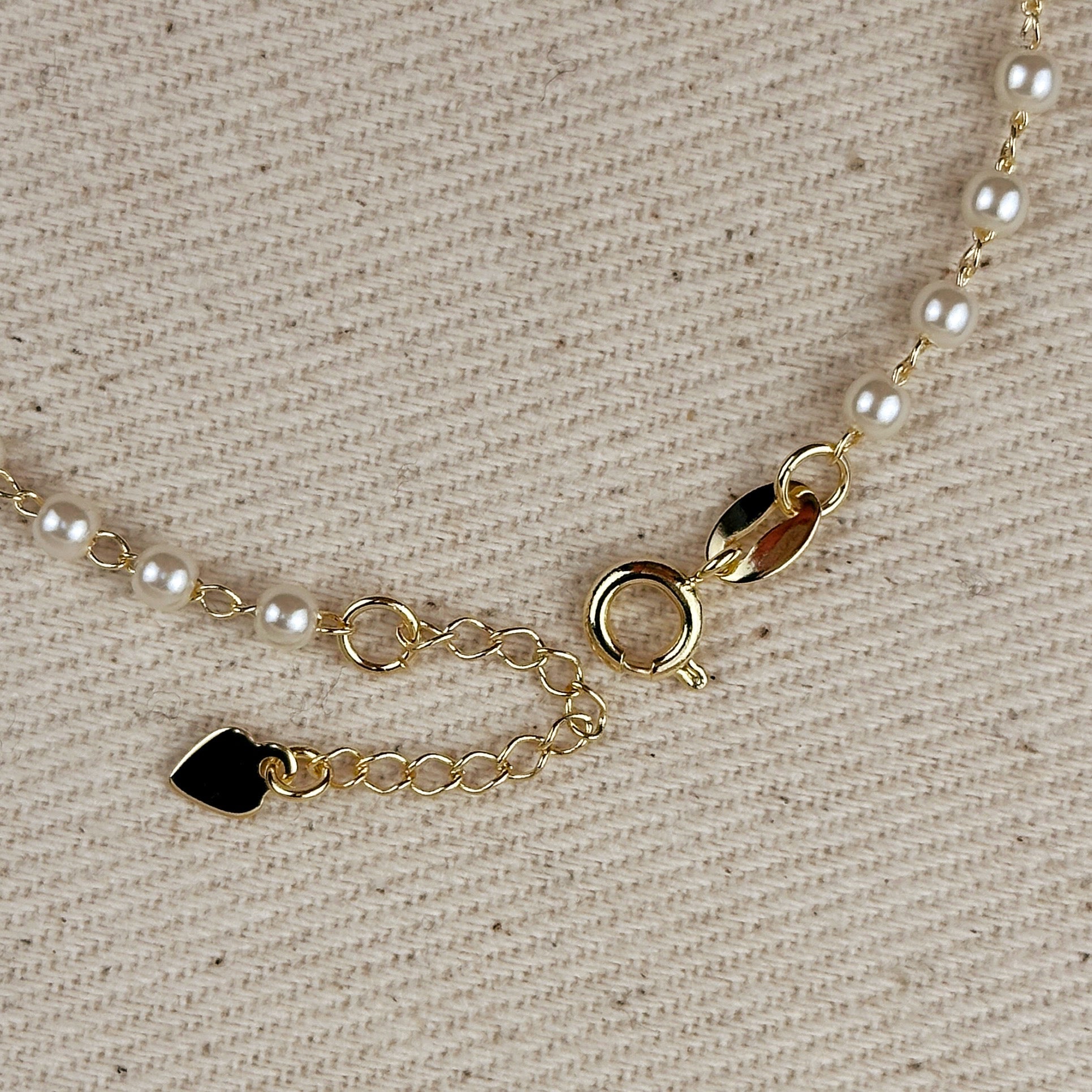 Filled 3mm Pearl Bracelet 18k Gold