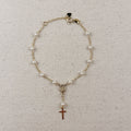 Gold Filled 18k Pearl & Figaro Rosary Bracelet