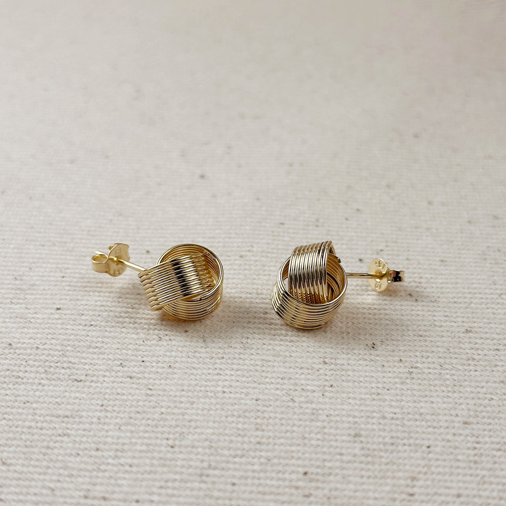 Gold Filled 18k Wire Knot Stud Earrings