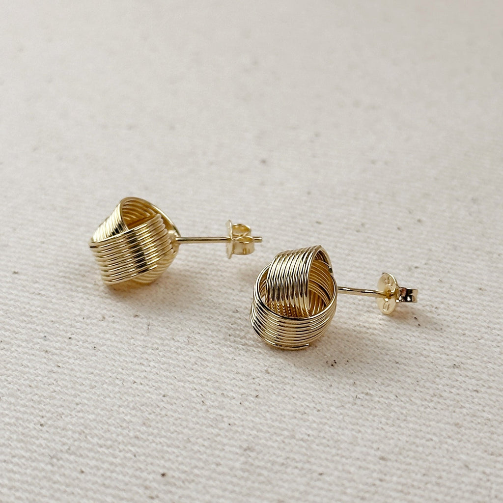 Gold Filled 18k Wire Knot Stud Earrings