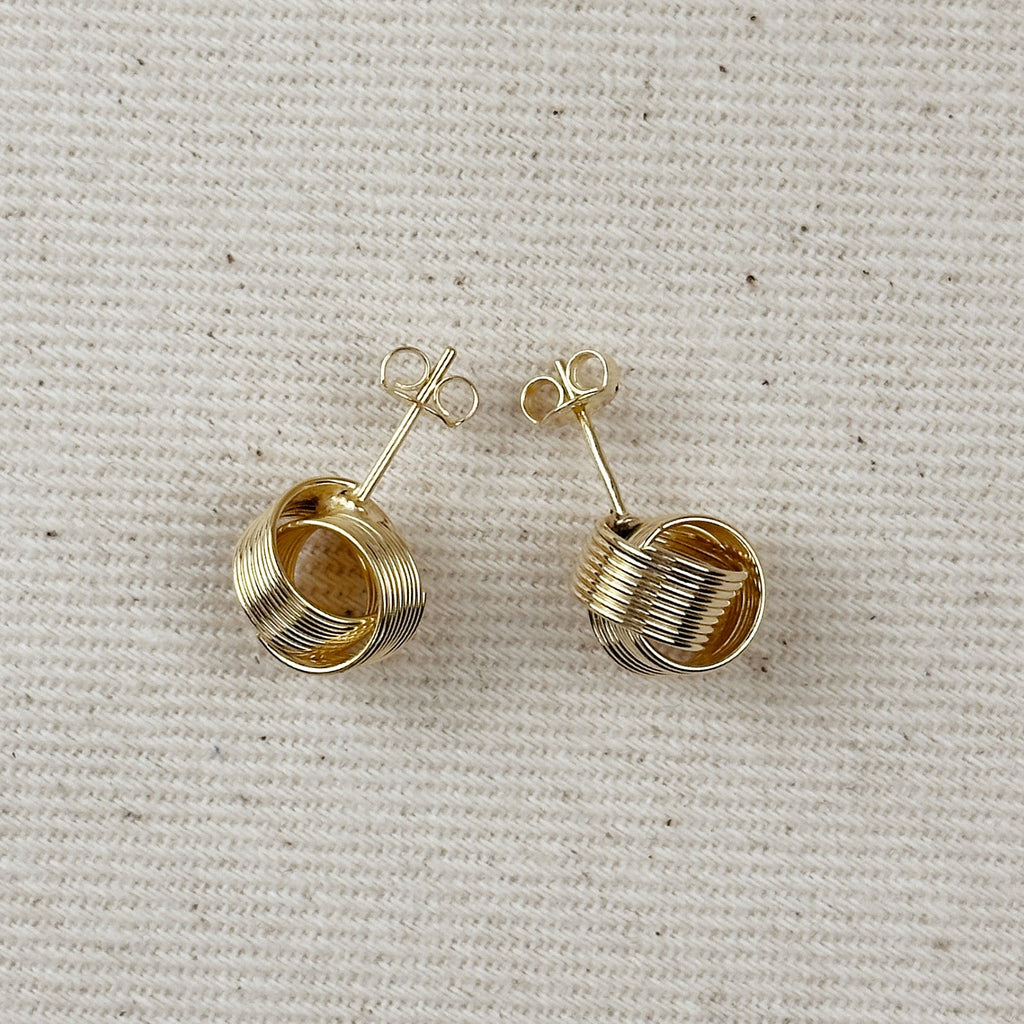 Gold Filled 18k Wire Knot Stud Earrings