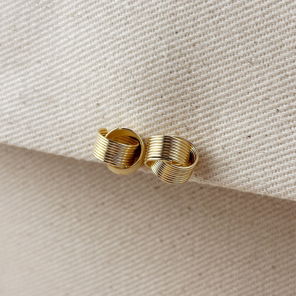 Gold Filled 18k Wire Knot Stud Earrings