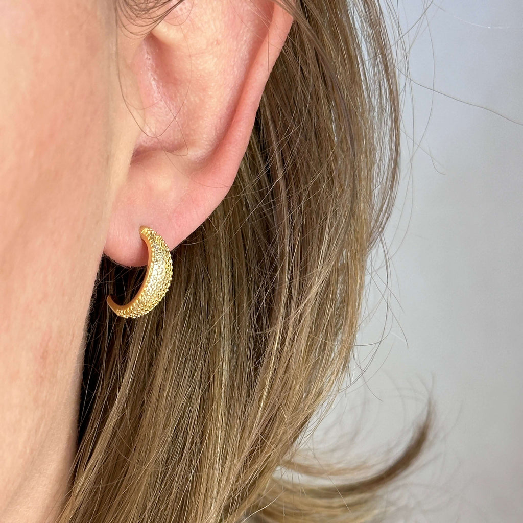 Gold Filled 18k Micro CZ Curve Earrings