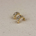 Chunky CZ Curve Earrings 18k Gold Filled