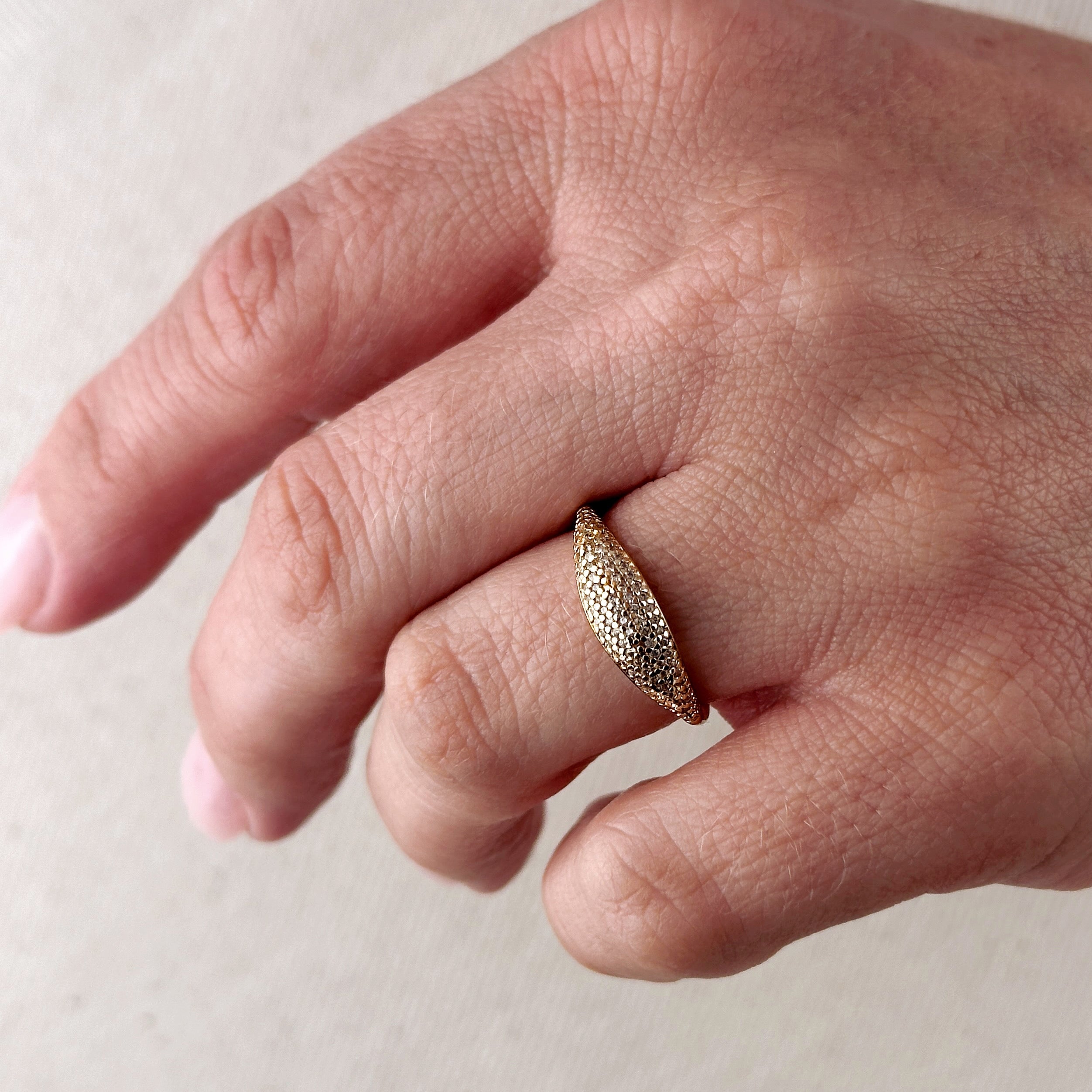 Dome Ring 18k Gold Filled Mini CZ