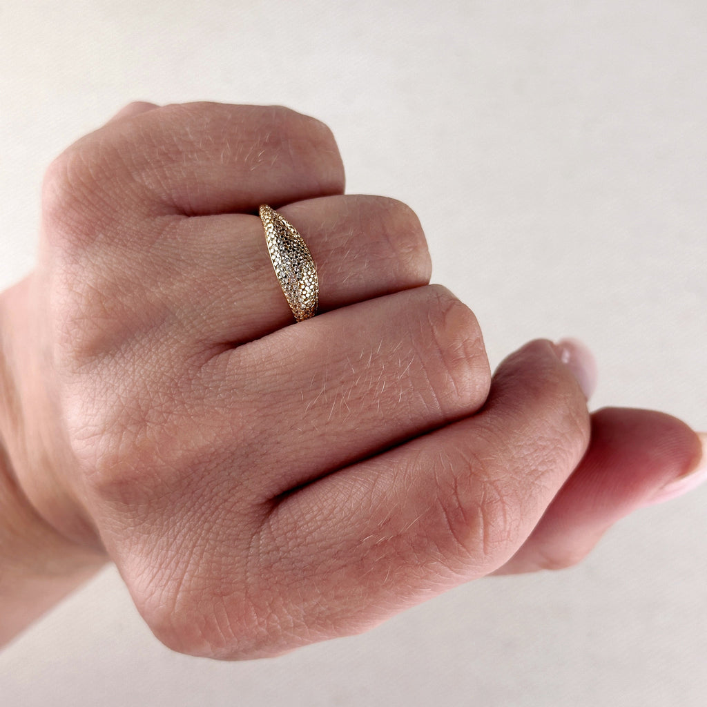 Dome Ring 18k Gold Filled Mini CZ