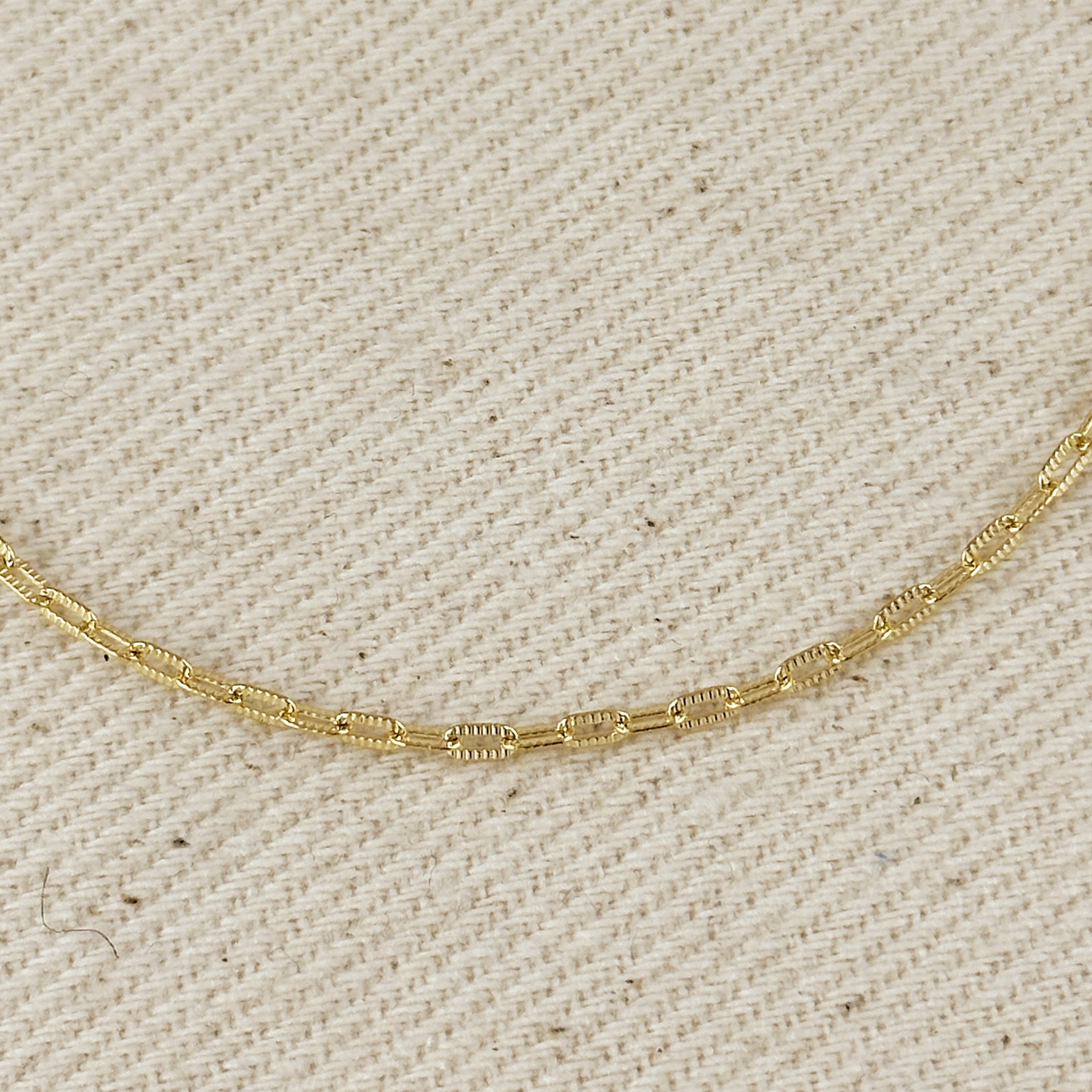 Gold Filled 18k Mini Diamond Cut Paperclip Chain Bracelet