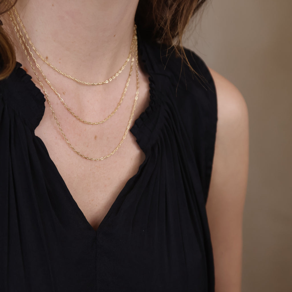 Chain 18k Gold Filled Mini Diamond Cut Paperclip