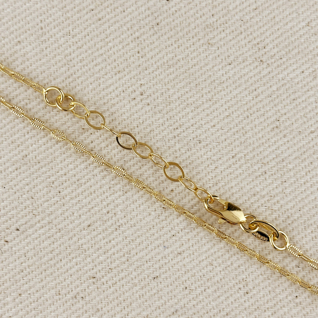 Chain 18k Gold Filled Mini Diamond Cut Paperclip