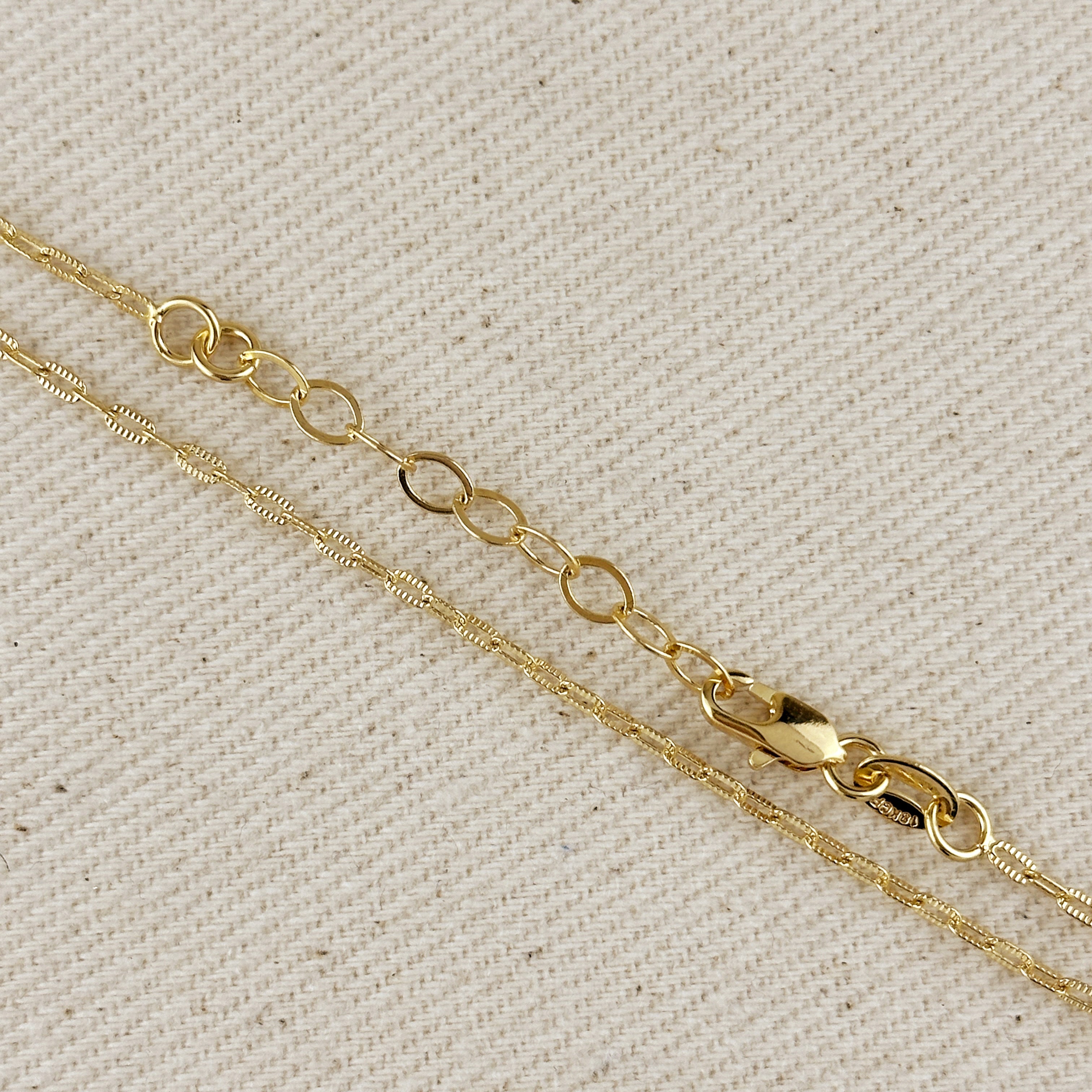 Chain 18k Gold Filled Mini Diamond Cut Paperclip
