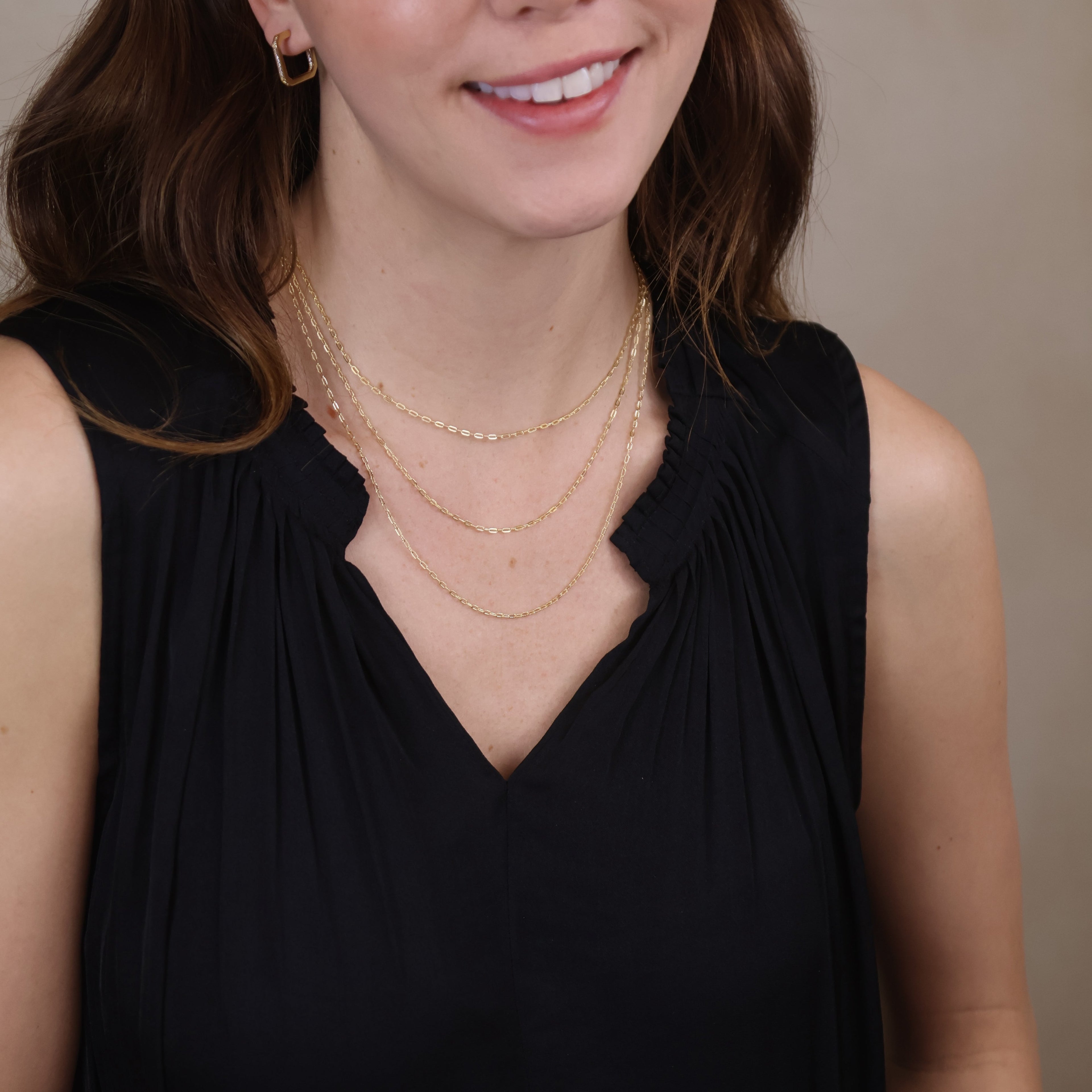 Chain 18k Gold Filled Mini Diamond Cut Paperclip