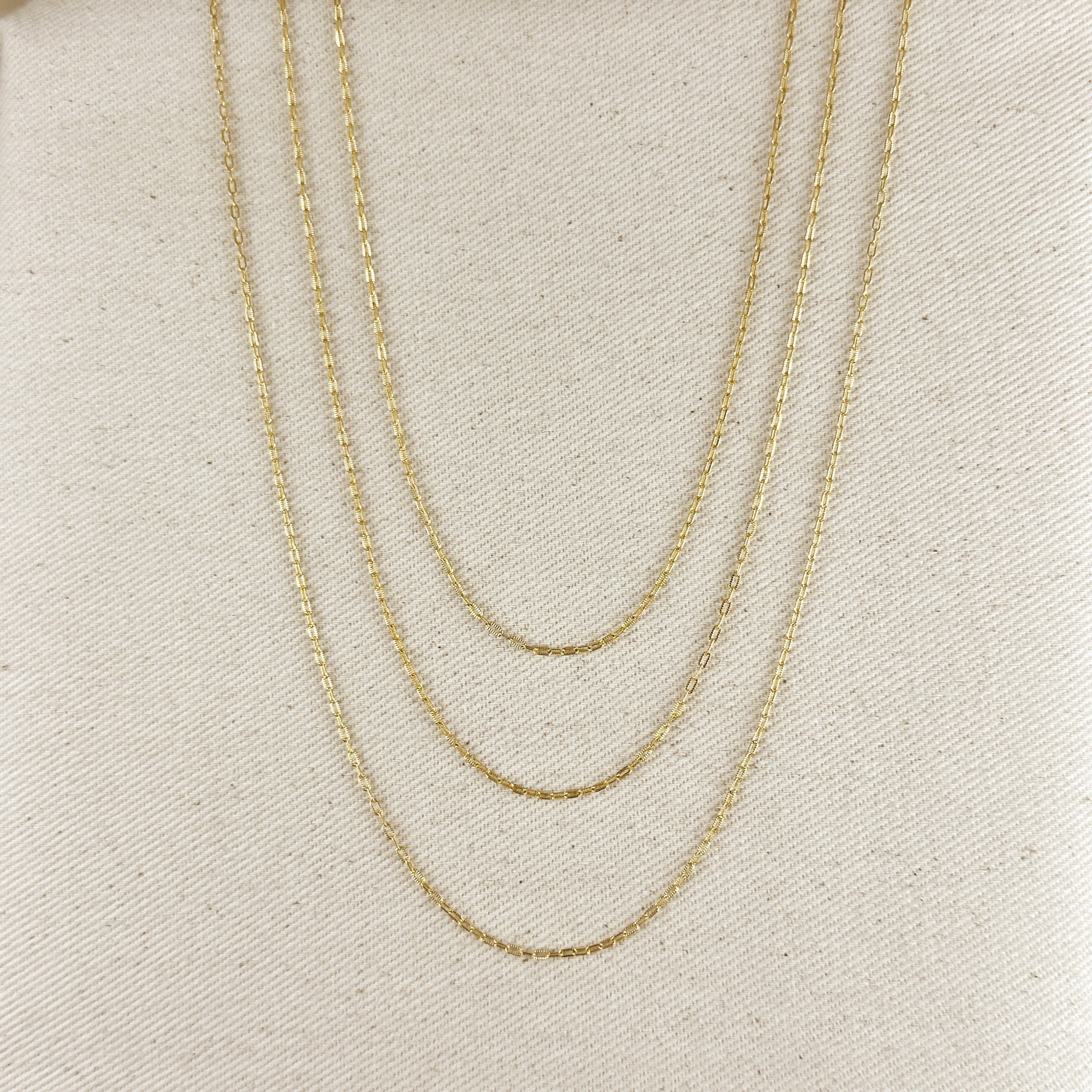 Chain 18k Gold Filled Mini Diamond Cut Paperclip