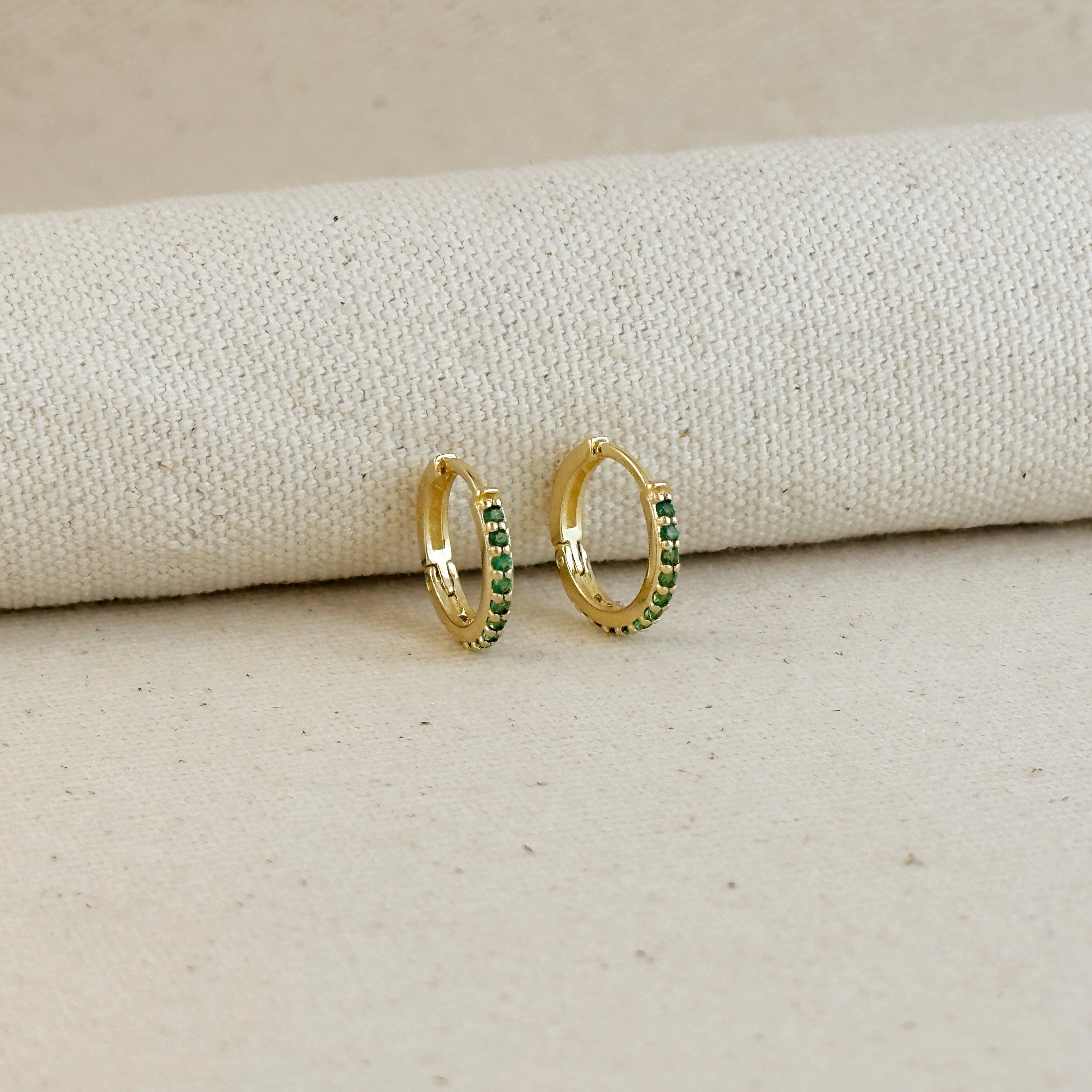 Gold Filled 18k Colored CZ Hoop Earrings