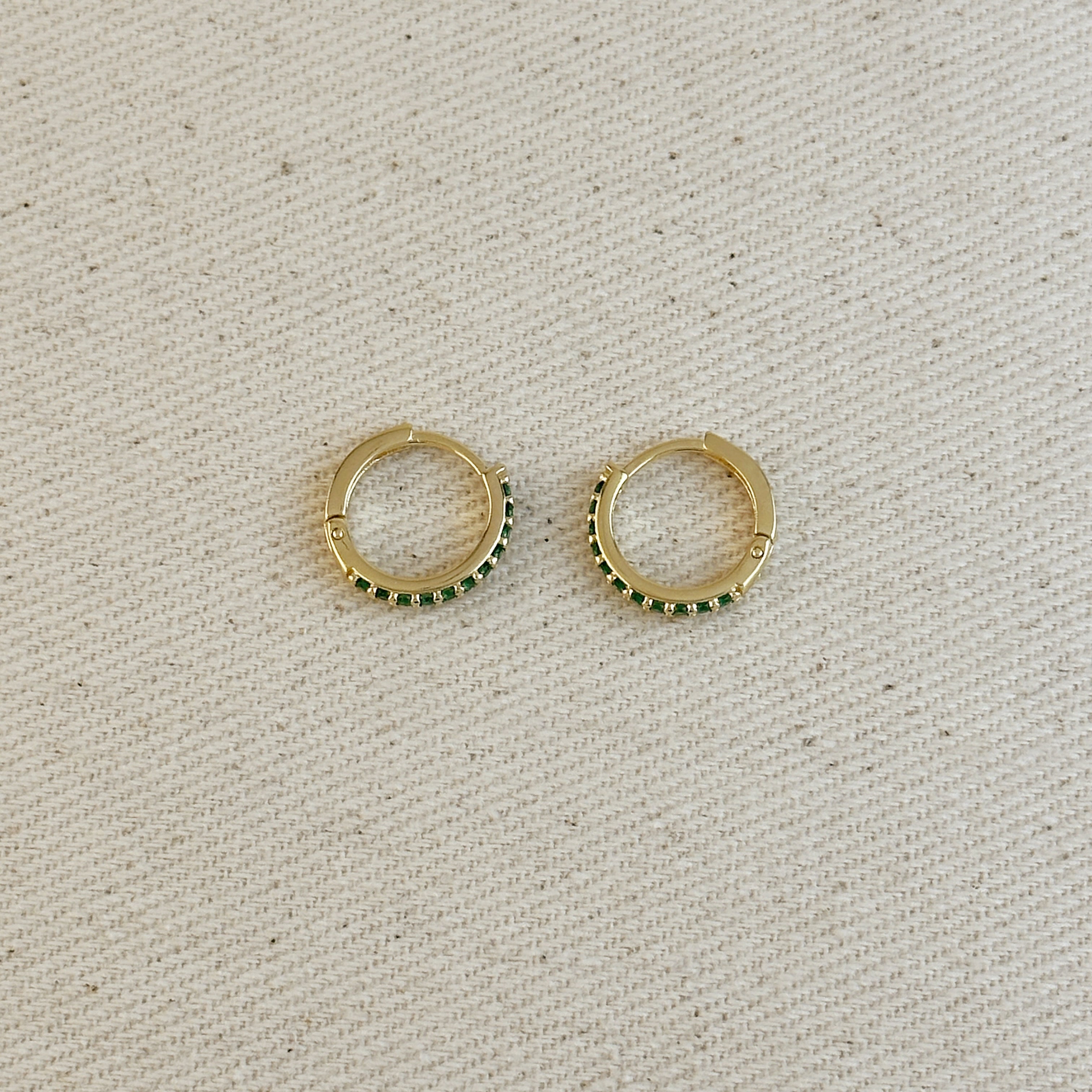 Gold Filled 18k Colored CZ Hoop Earrings