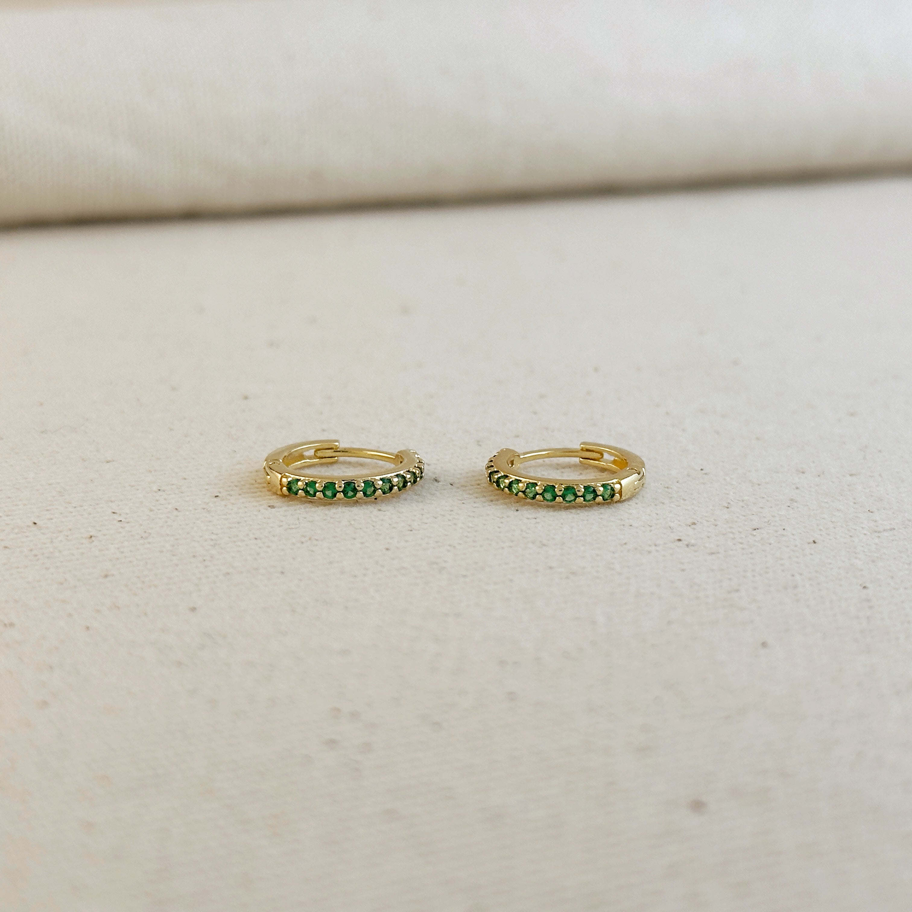 Gold Filled 18k Colored CZ Hoop Earrings