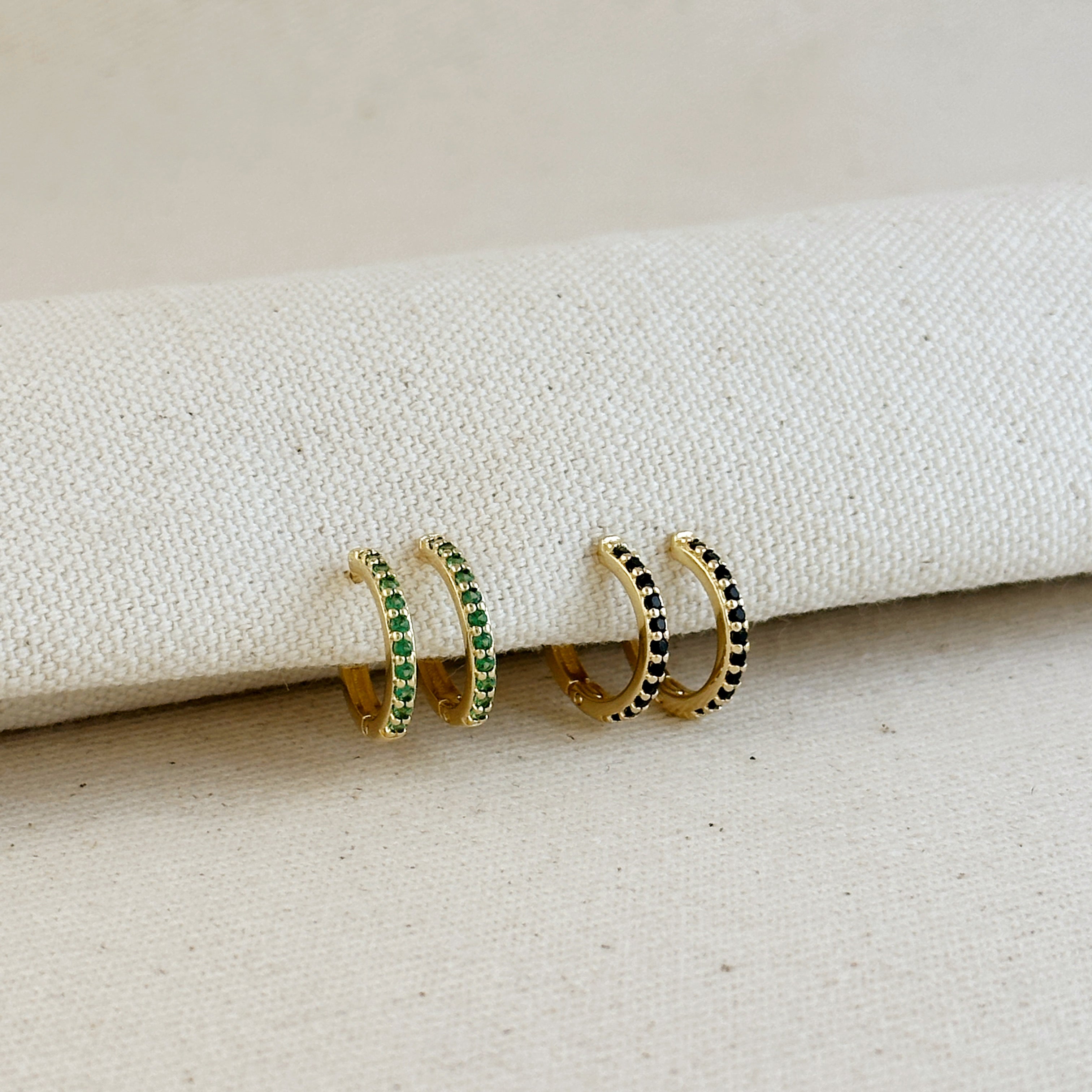 Gold Filled 18k Colored CZ Hoop Earrings