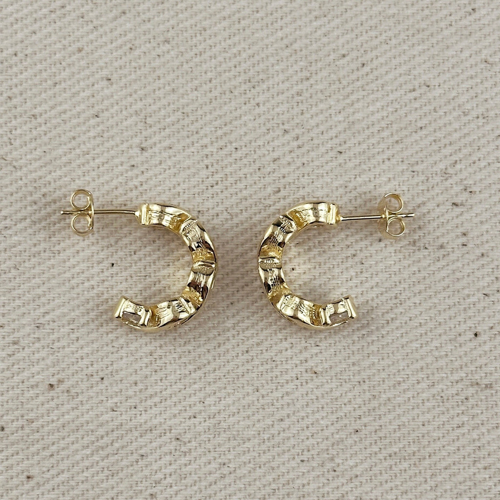 Gold Filled 18k Infinity CZ C-Hoop Earrings