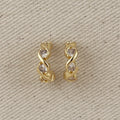 Gold Filled 18k Infinity CZ C-Hoop Earrings